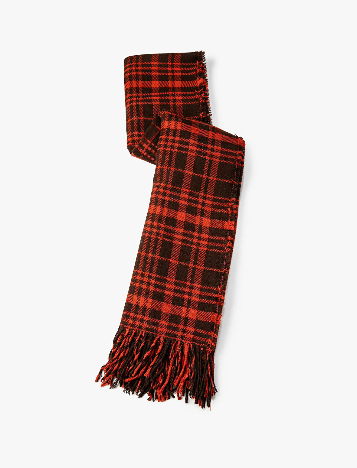 Şal Ekose Püsküllü Yumuşak Dokulu