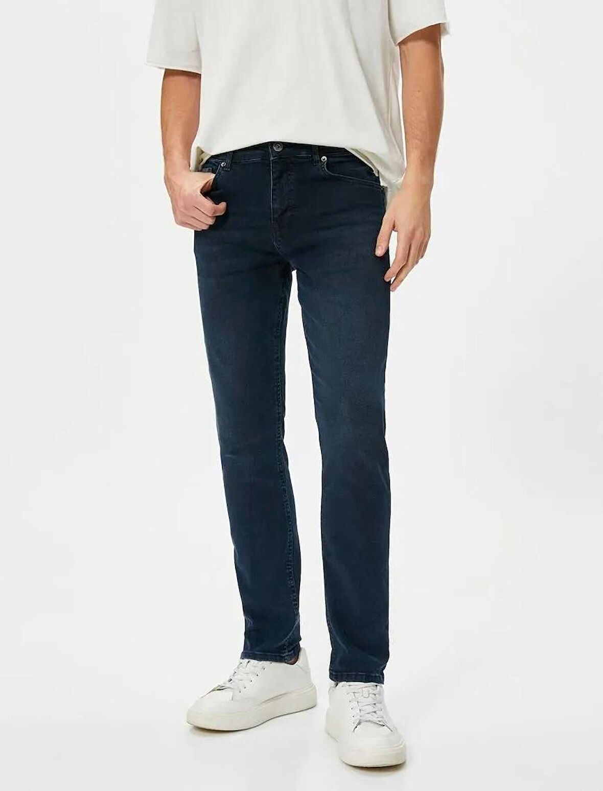 4Sam40039Nd Trousers Koton Erkek Jean Pantolon ORTA İNDİGO