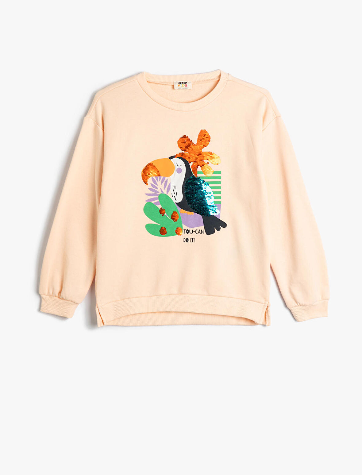 Sweatshirt Pullu Payetli Uzun Kollu Bisiklet Yaka Pamuklu 