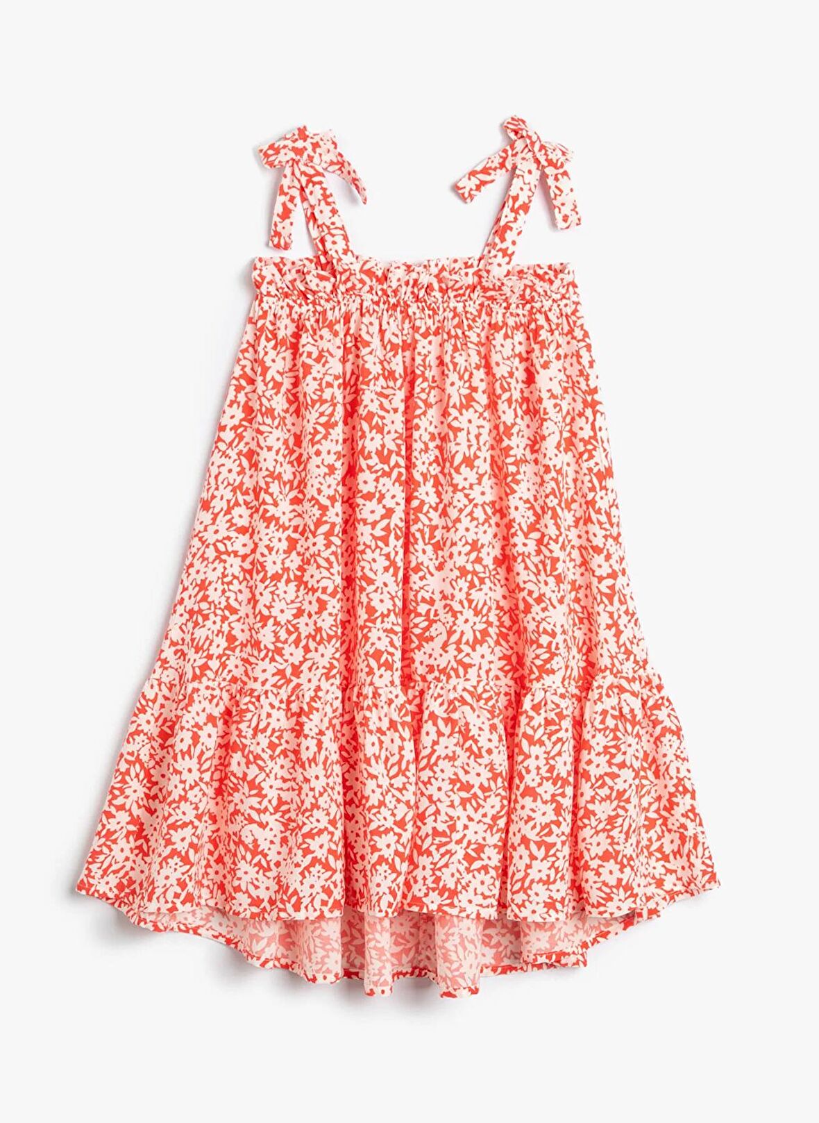 Koton Kırmızı Kız Çocuk Diz Altı Elbise 4SKG80013AW