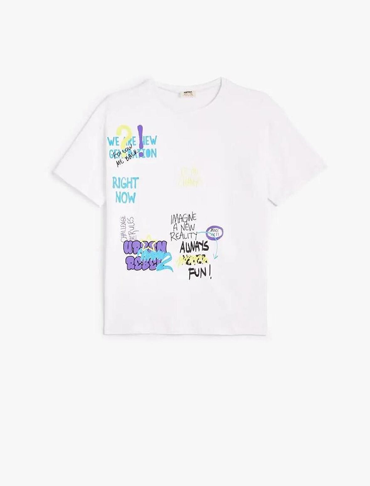 4SKB10085TK Koton Erkek Çocuk T-shirt EKRU