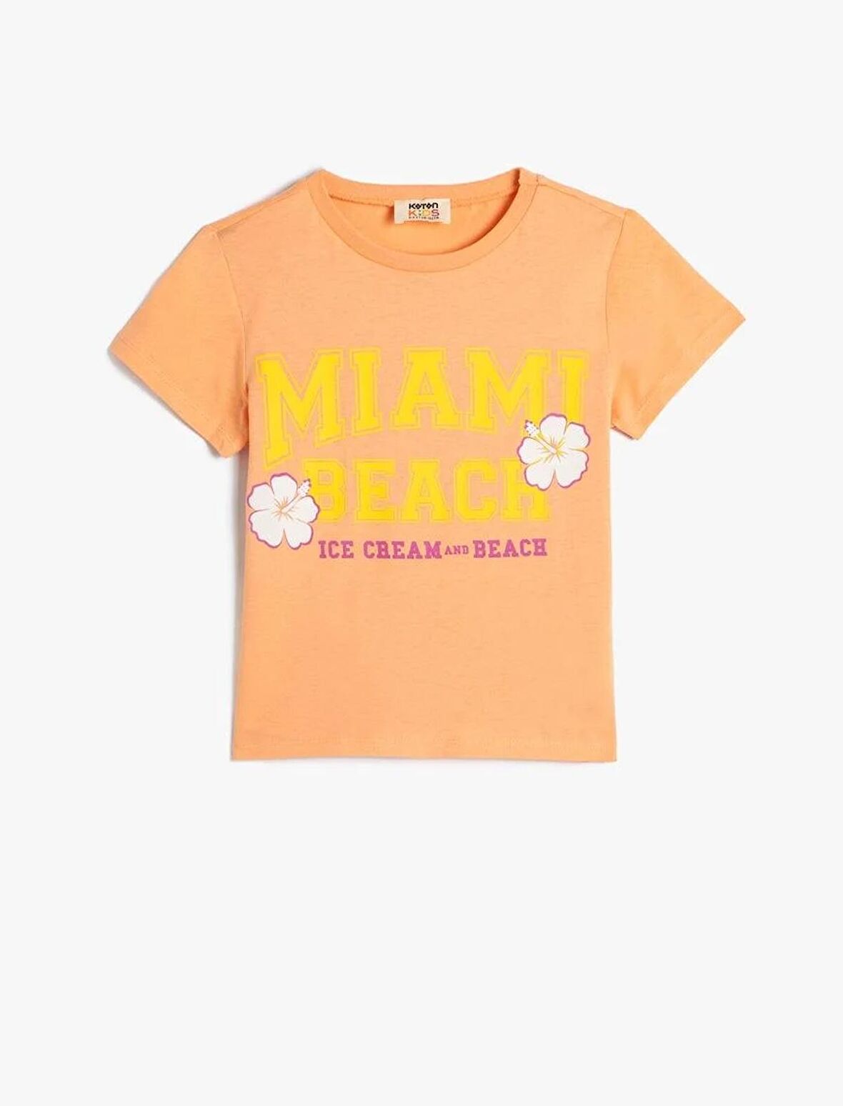4SKG10028AK Koton Kız Çocuk T-shirt TURUNCU