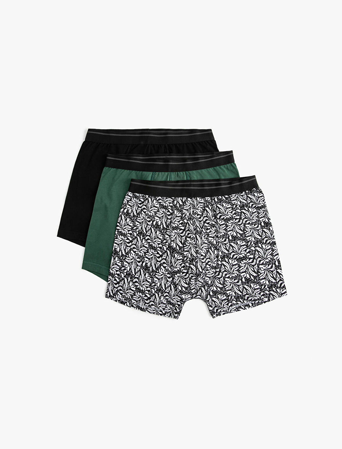 3'lü Boxer Seti Çiçekli Baskılı Çok Renkli