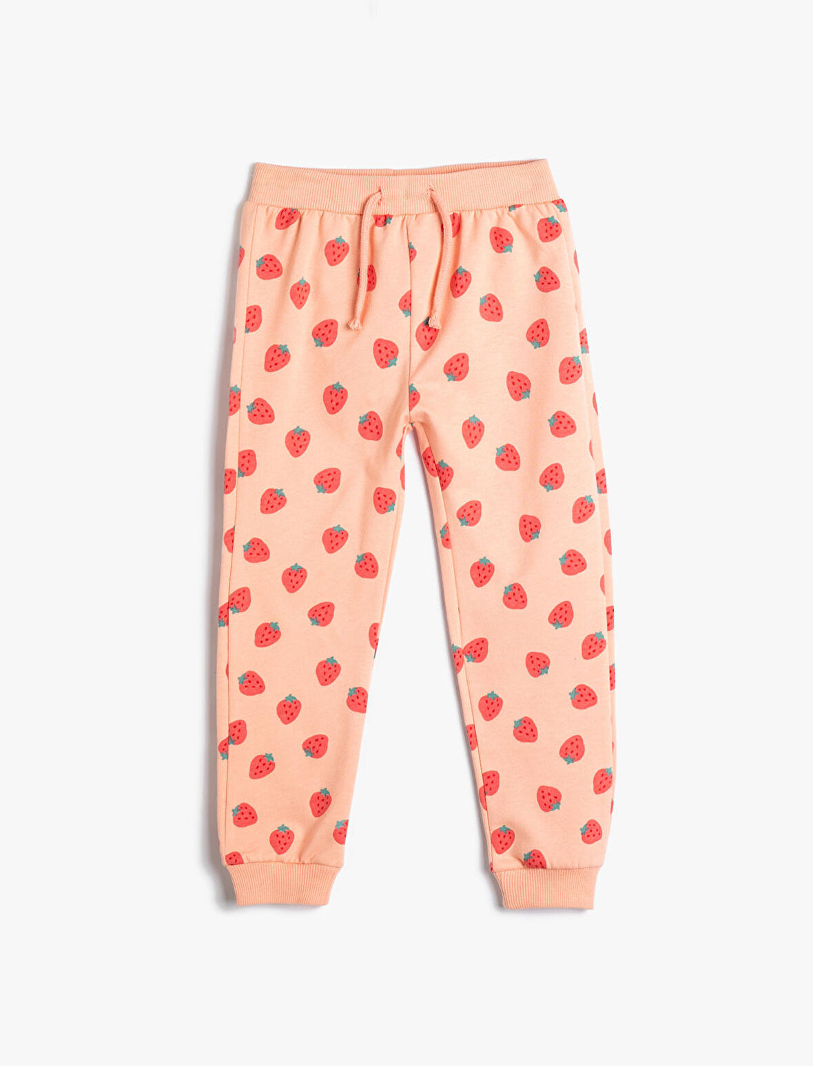 Çilek Baskılı Jogger Eşofman Altı Beli Bağlamalı Pamuklu