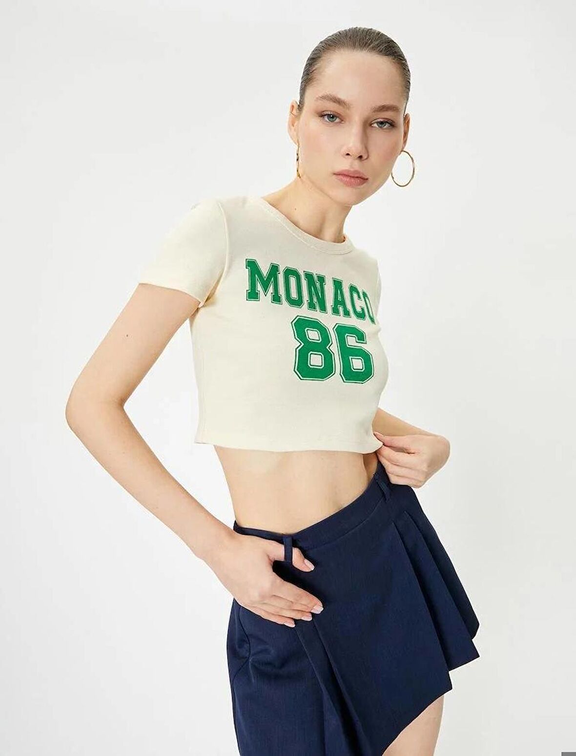 4SAL10058IK Koton Kadın T-shirt BEJ