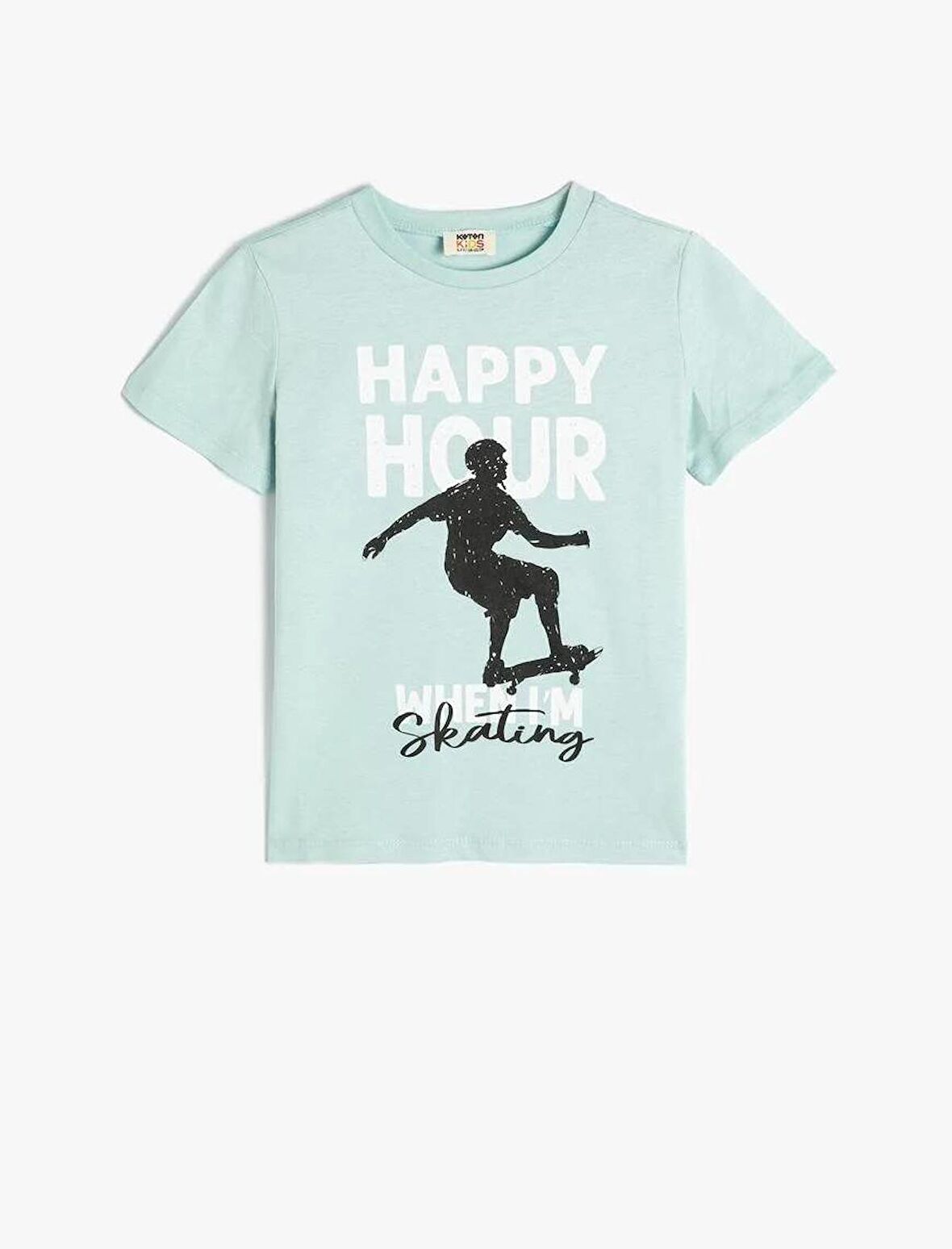 4SKB10150TK Koton Erkek Çocuk T-shirt YEŞİL