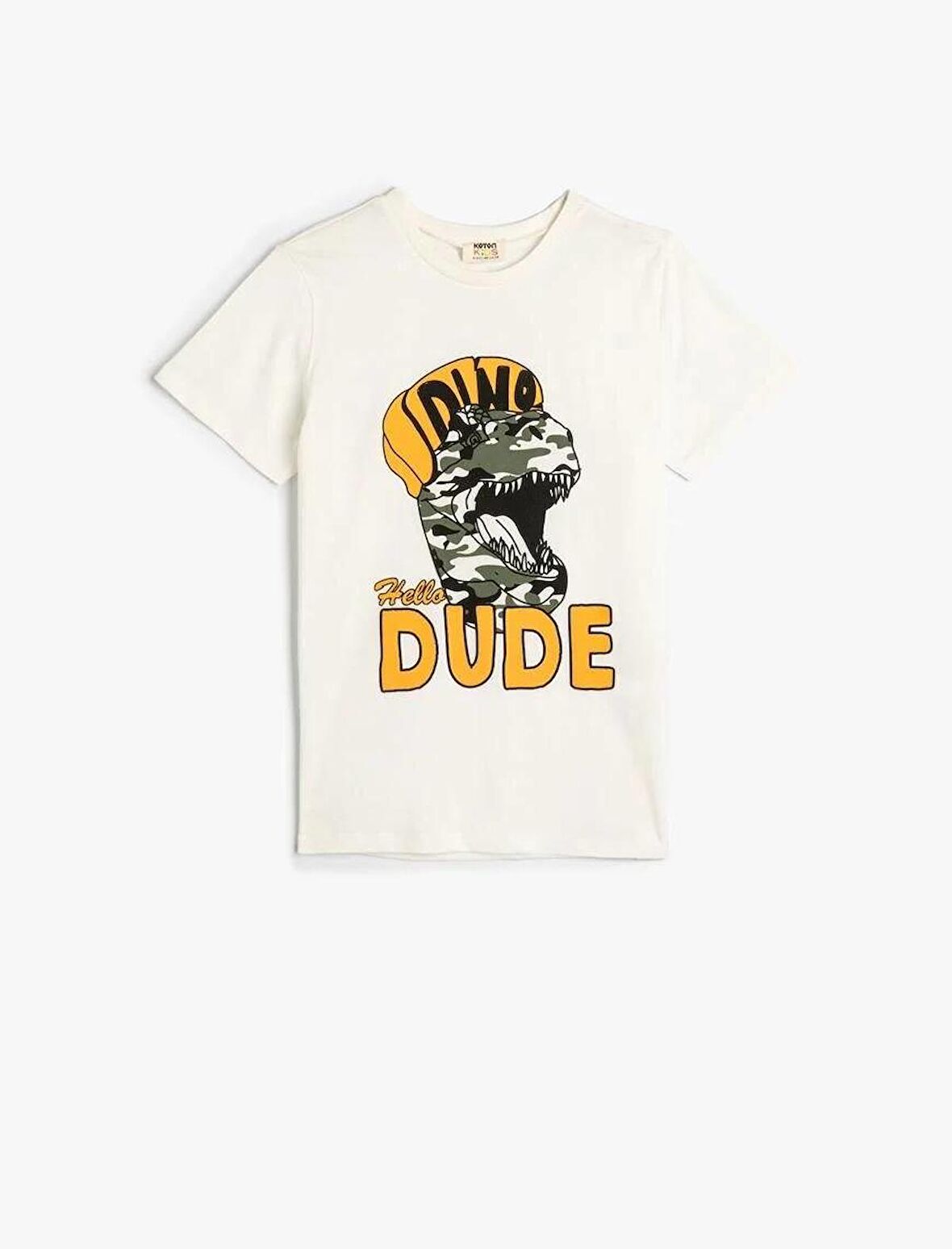 4SKB10168TK Koton Erkek Çocuk T-shirt EKRU