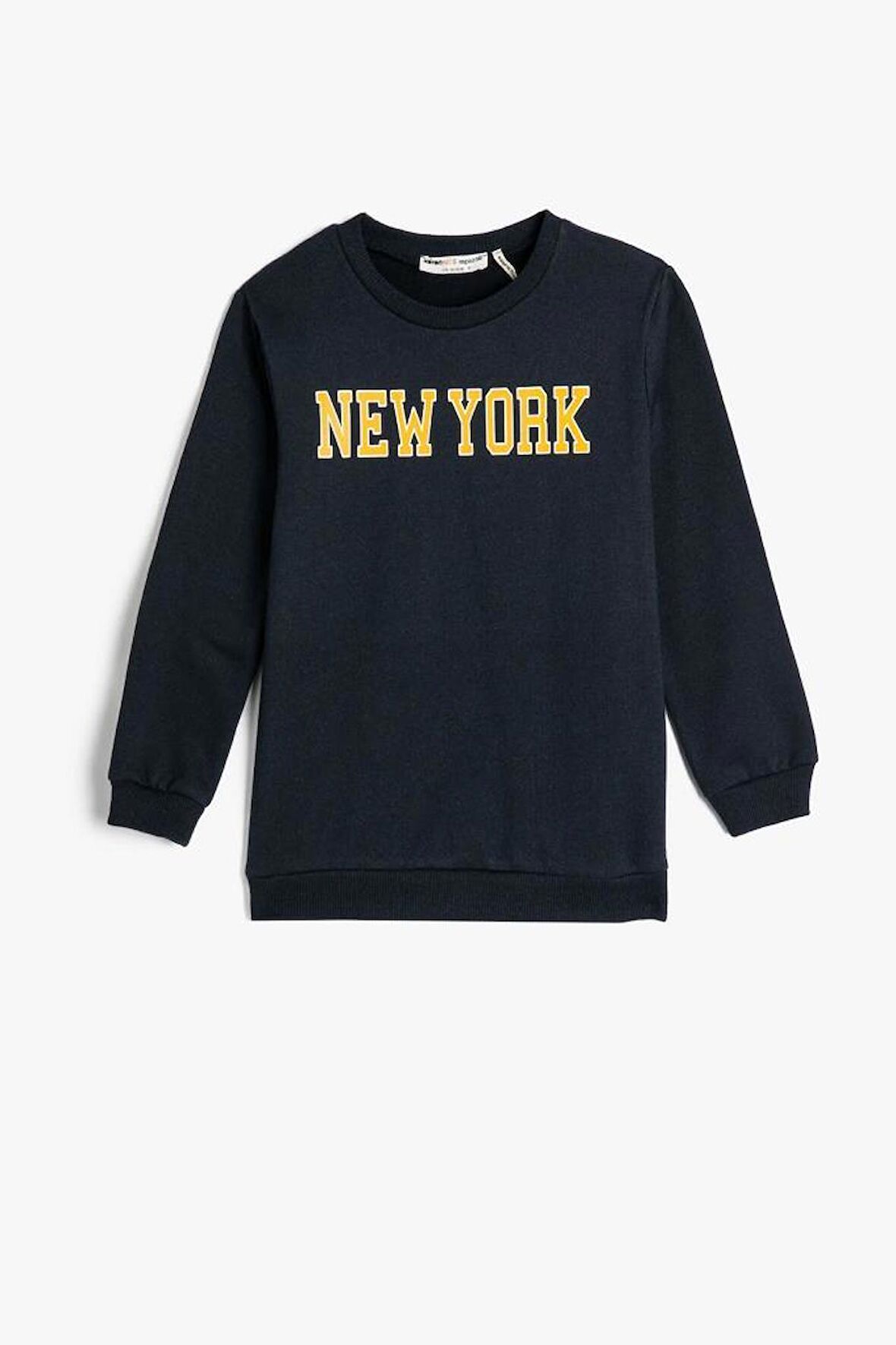 Koton Erkek Çocuk Sweatshirt Uzun Kollu Bisiklet Yaka Yazı Baskılı Şardonlu
