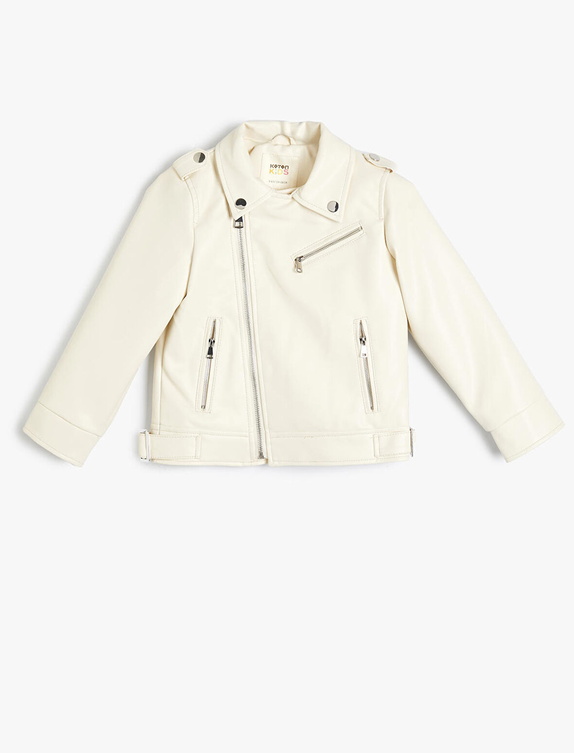 Suni Deri Ceket Fermuarlı Kruvaze Cepli