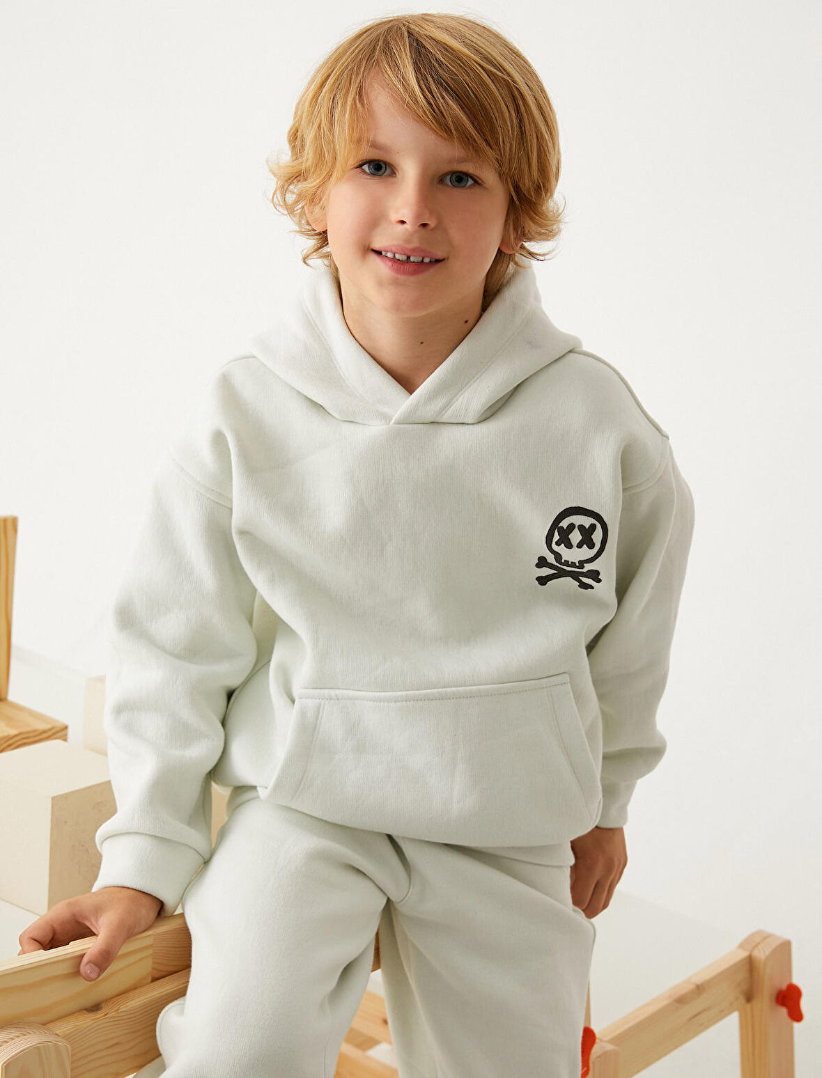 Basic Kapşonlu Sweatshirt Kanguru Cepli Pamuklu