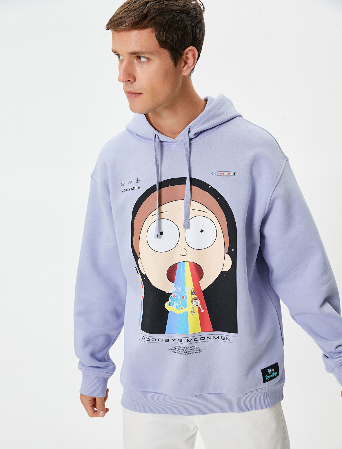 Rick and Morty Kapşonlu Sweatshirt Rahat Kesim Lisanslı Baskılı