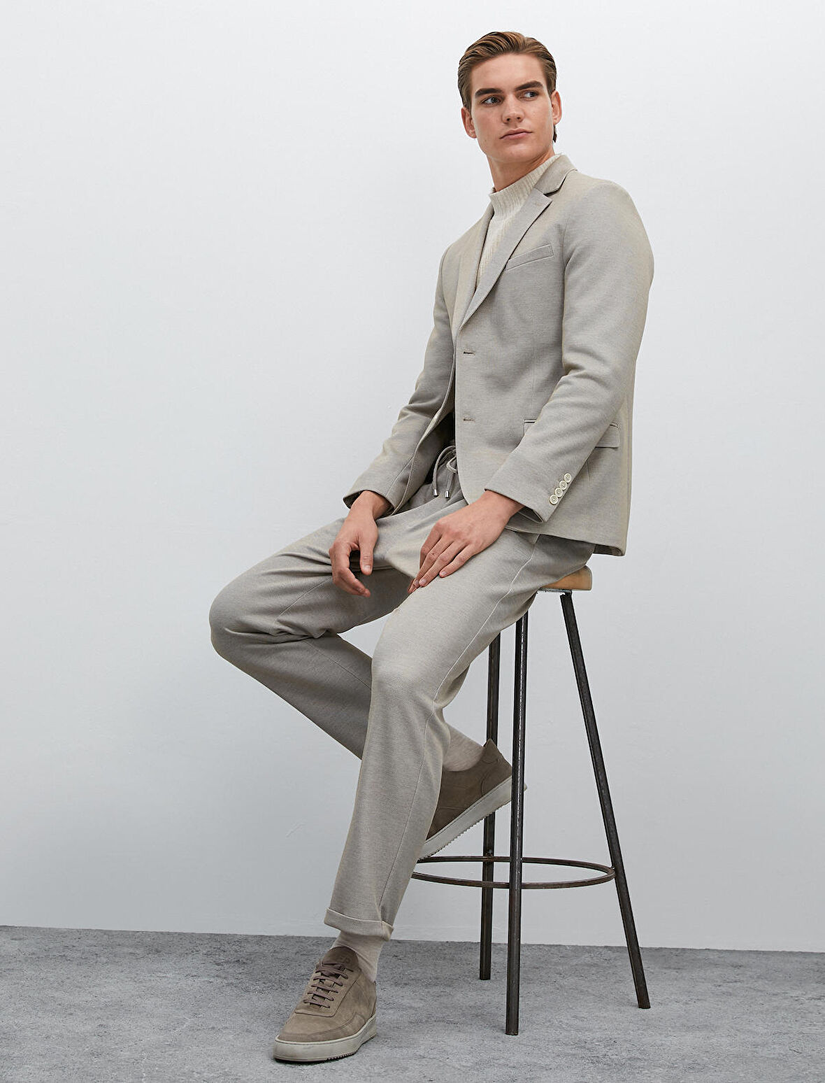 Beli Bağcıklı Pantolon Slim Fit Cep Detaylı 