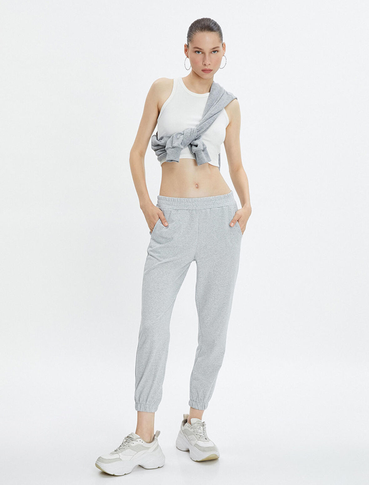 Basic Jogger Eşofman Altı  Beli Bağlamalı Cepli