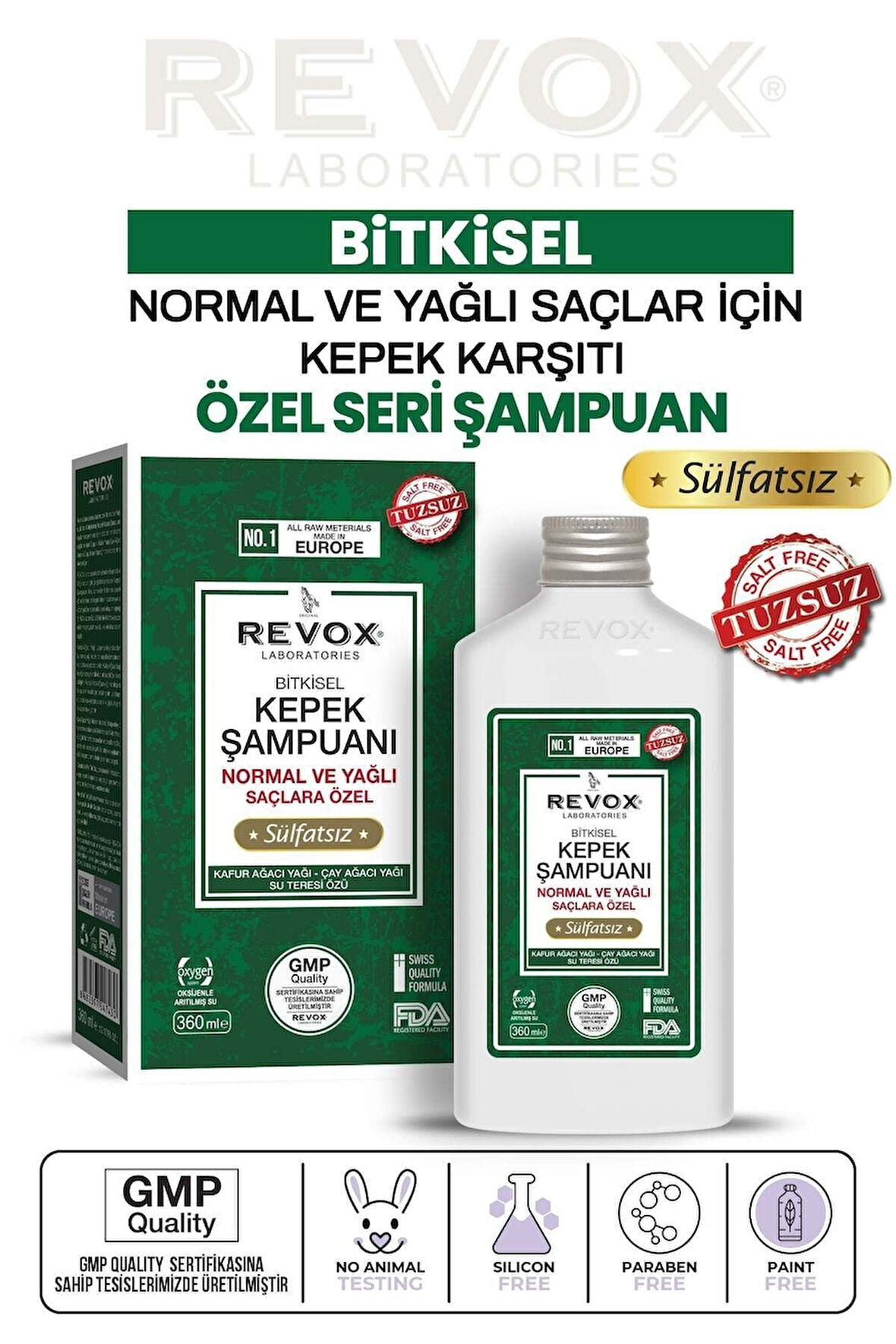 Bitkisel Kepek Karşıtı & Önleyici Şampuan / Tuzsuz, Sülfatsız -normal Ve Yağlı Saçlar Için