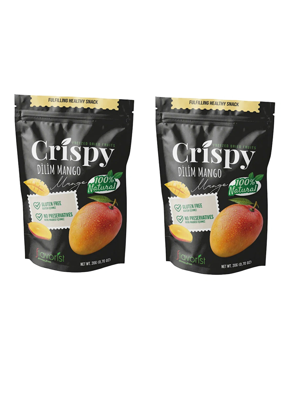 Dondurularak Kurutulmuş Mango Dilimleri 20 gram 2'li Paket
