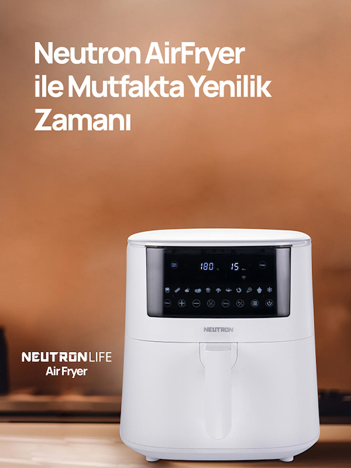 Neutron 7.3 lt Yağsız Airfryer Beyaz