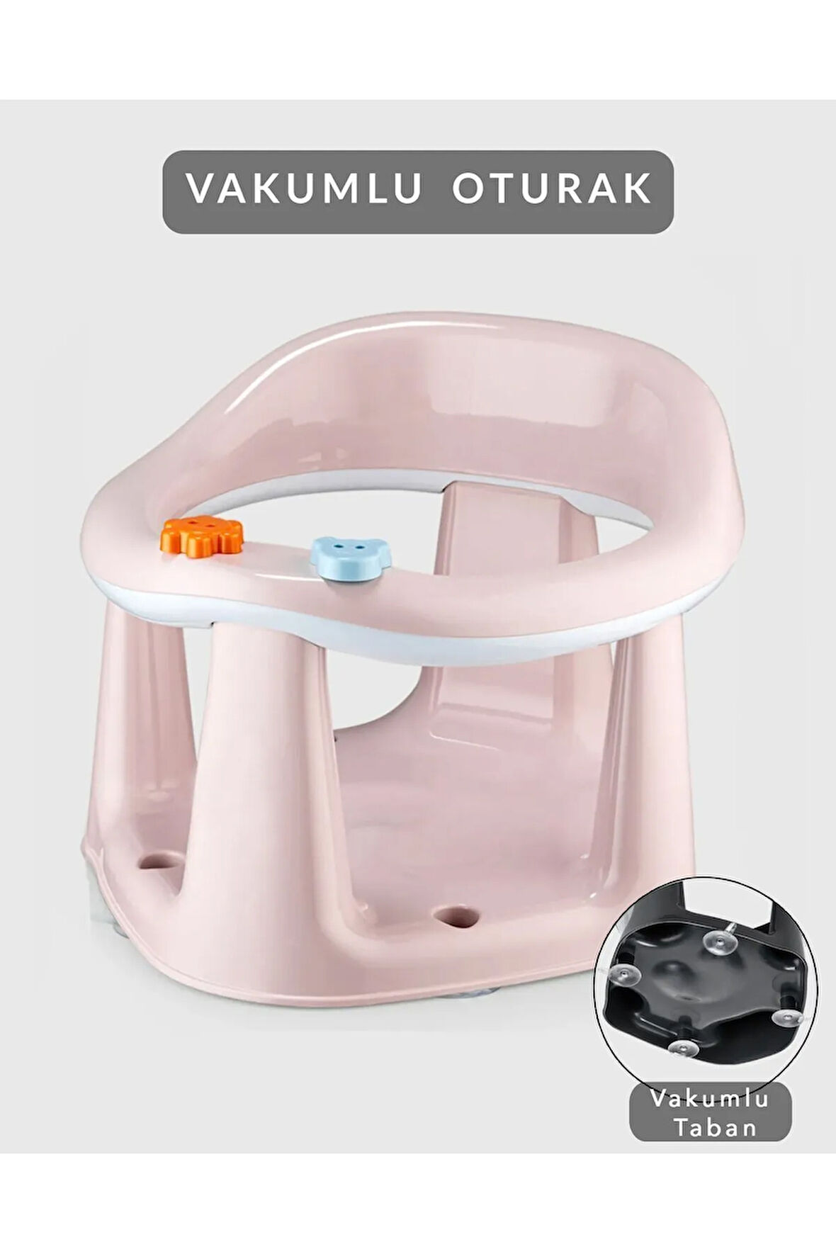 Bebek Banyo Oturağı - Vakum Tabanlı Bebek Mama Oturağı PEMBE