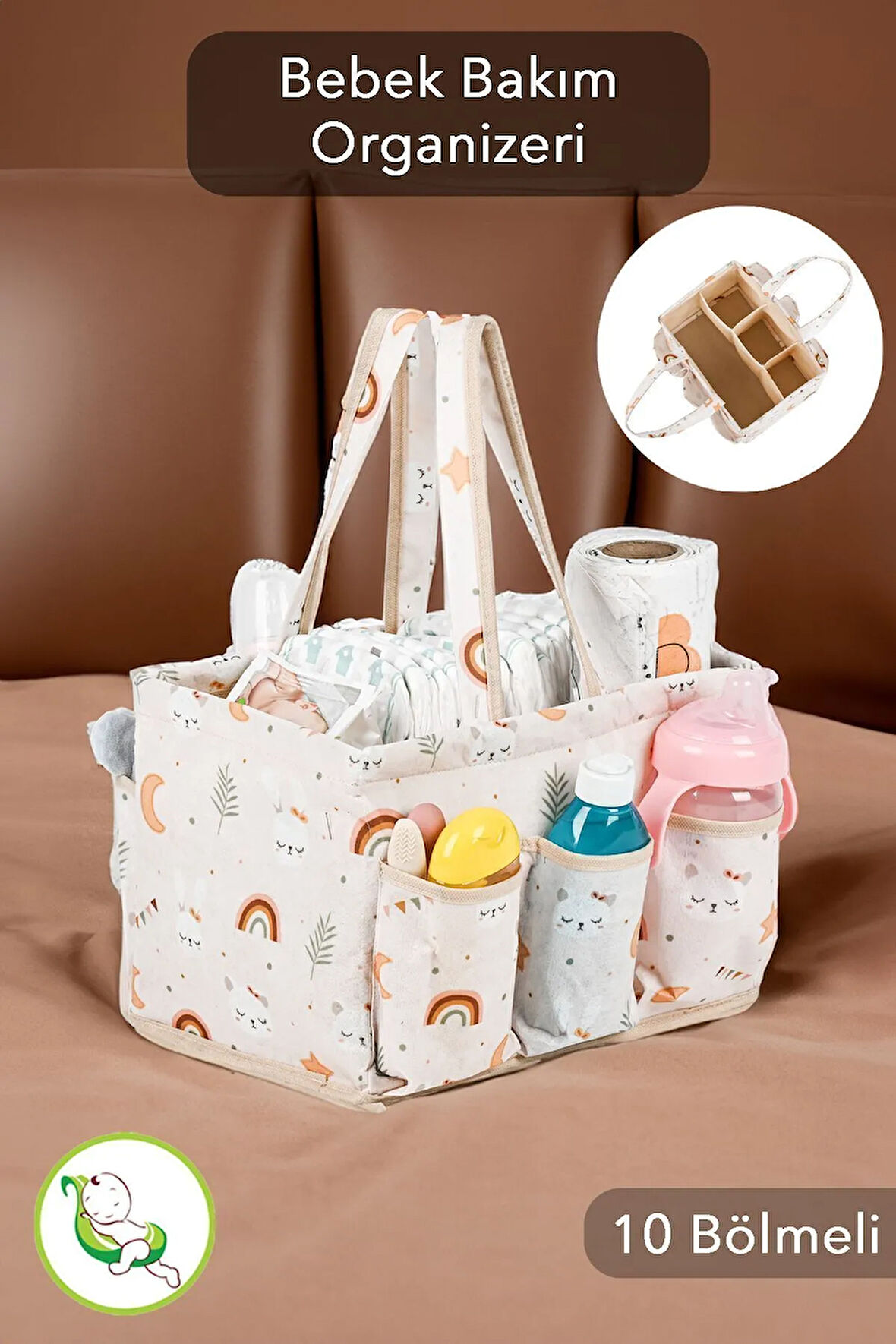 Çok Amaçlı Bölmeli Bebek Bakım Çantası Baby Hastane Çantası Gözlü Bebek Bakım Organizeri