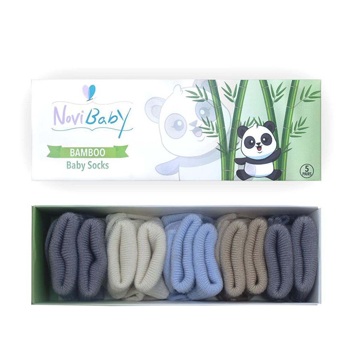 Novibaby 5'li Bambu Yenidoğan Bebek Çorabı I Baby Boy I 0-6 ay 