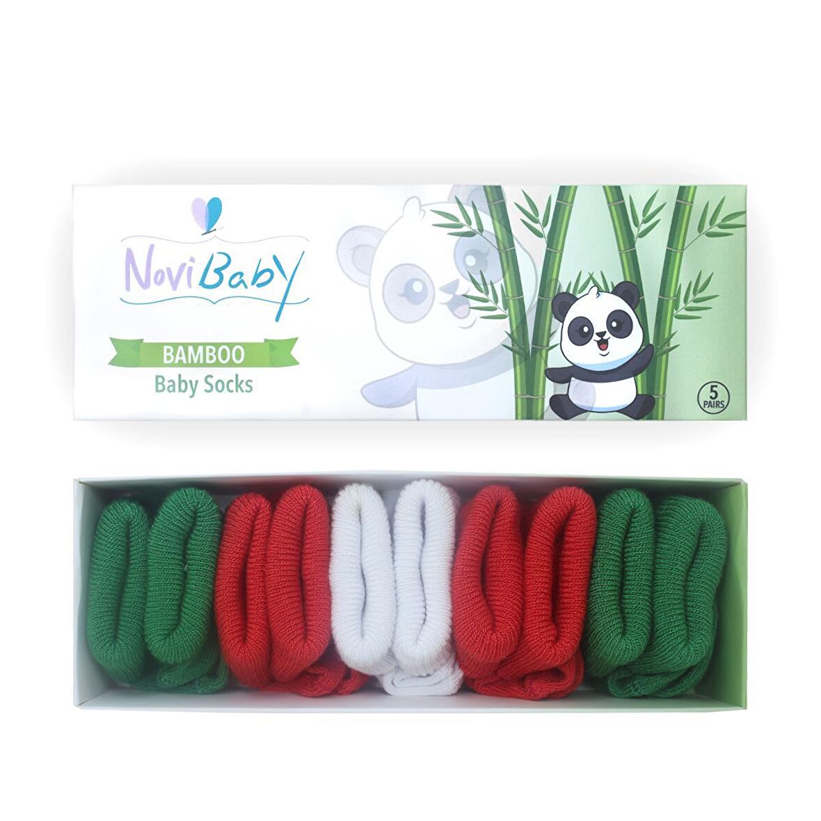 Novibaby 5'li Bambu Yenidoğan Bebek Çorabı I Christmas I 0-6 ay 