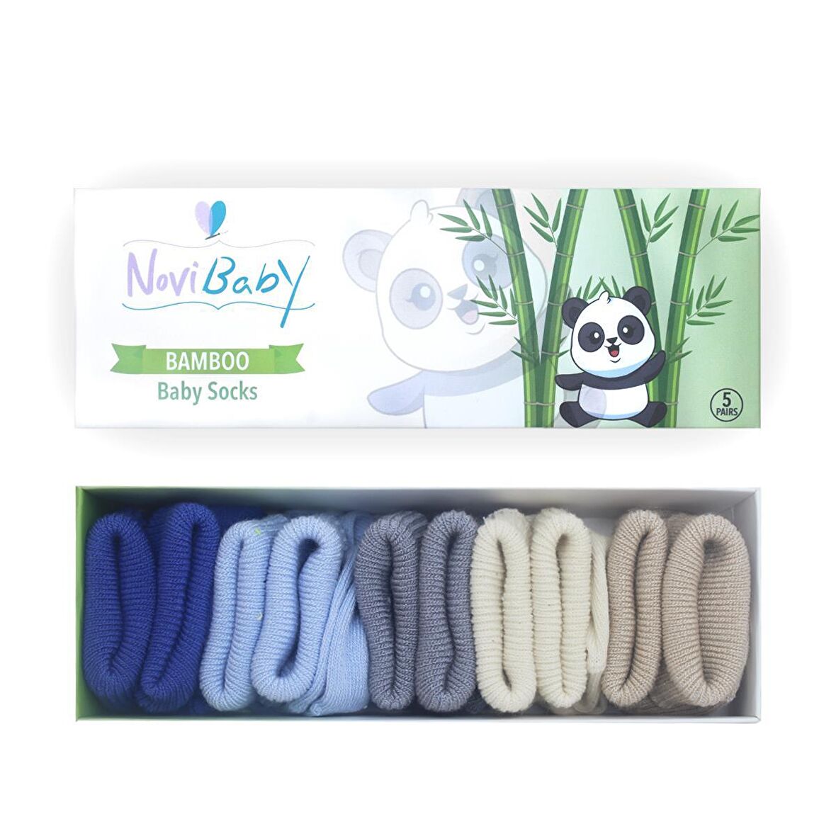 Novibaby 5'li Bambu Yenidoğan Bebek Çorabı I Winter Boy I 0-6 ay 