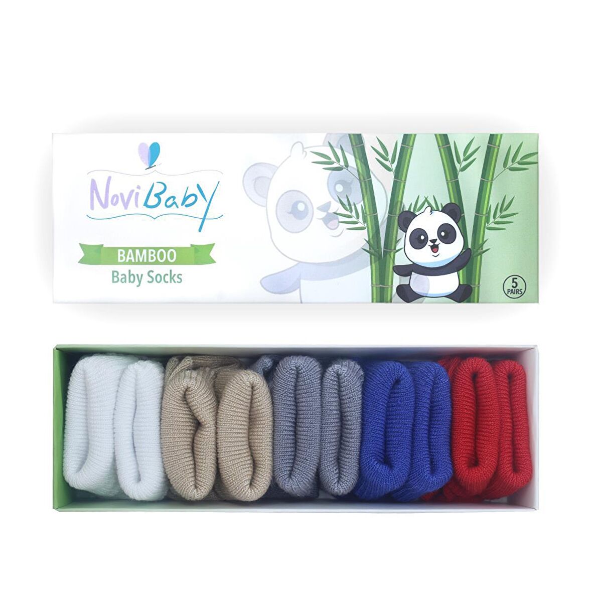 Novibaby 5'li Bambu Yenidoğan Bebek Çorabı I Cold Weather I 0-6 ay 