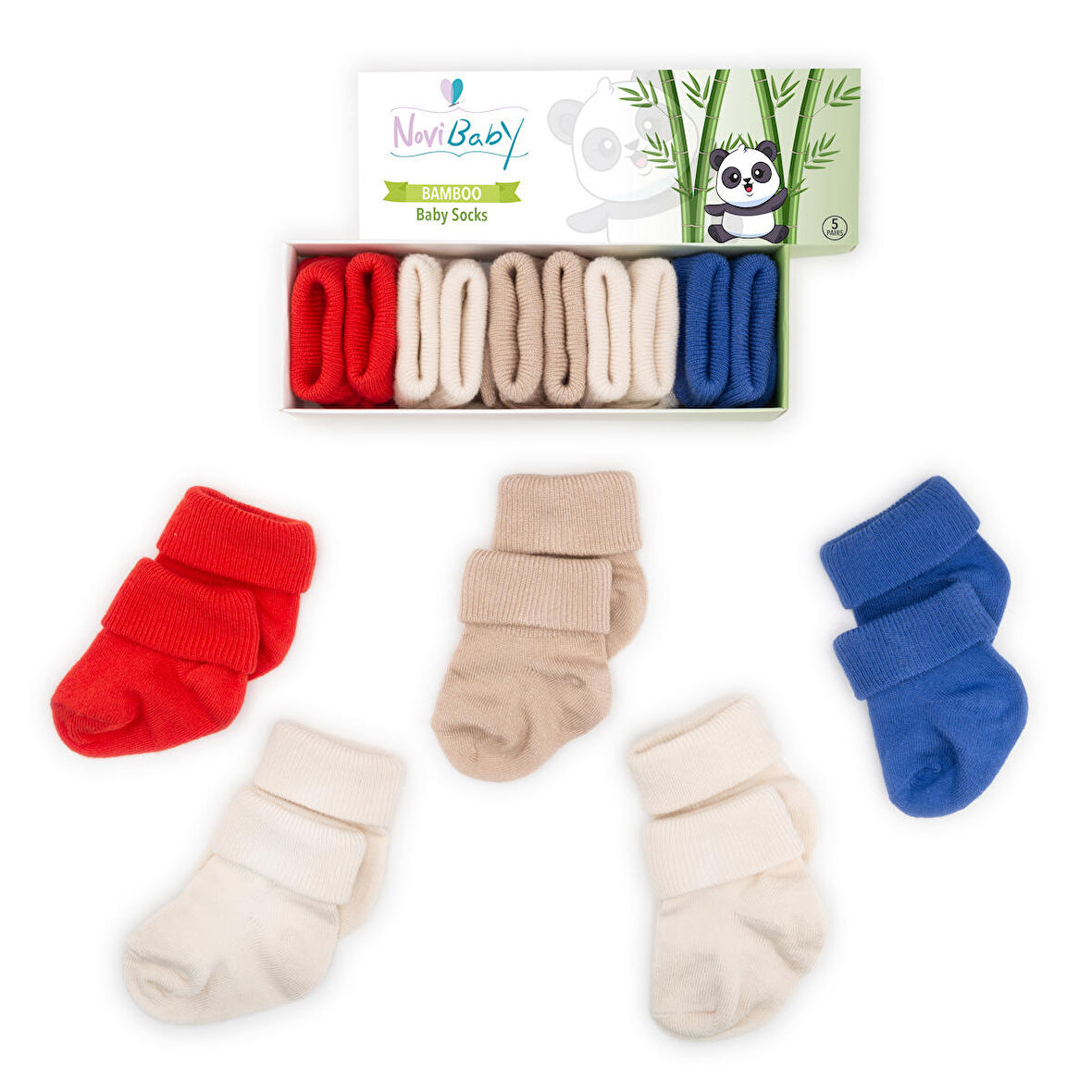 Novibaby 5'li Bambu Yenidoğan Bebek Çorap I Sailor I 0-6 ay