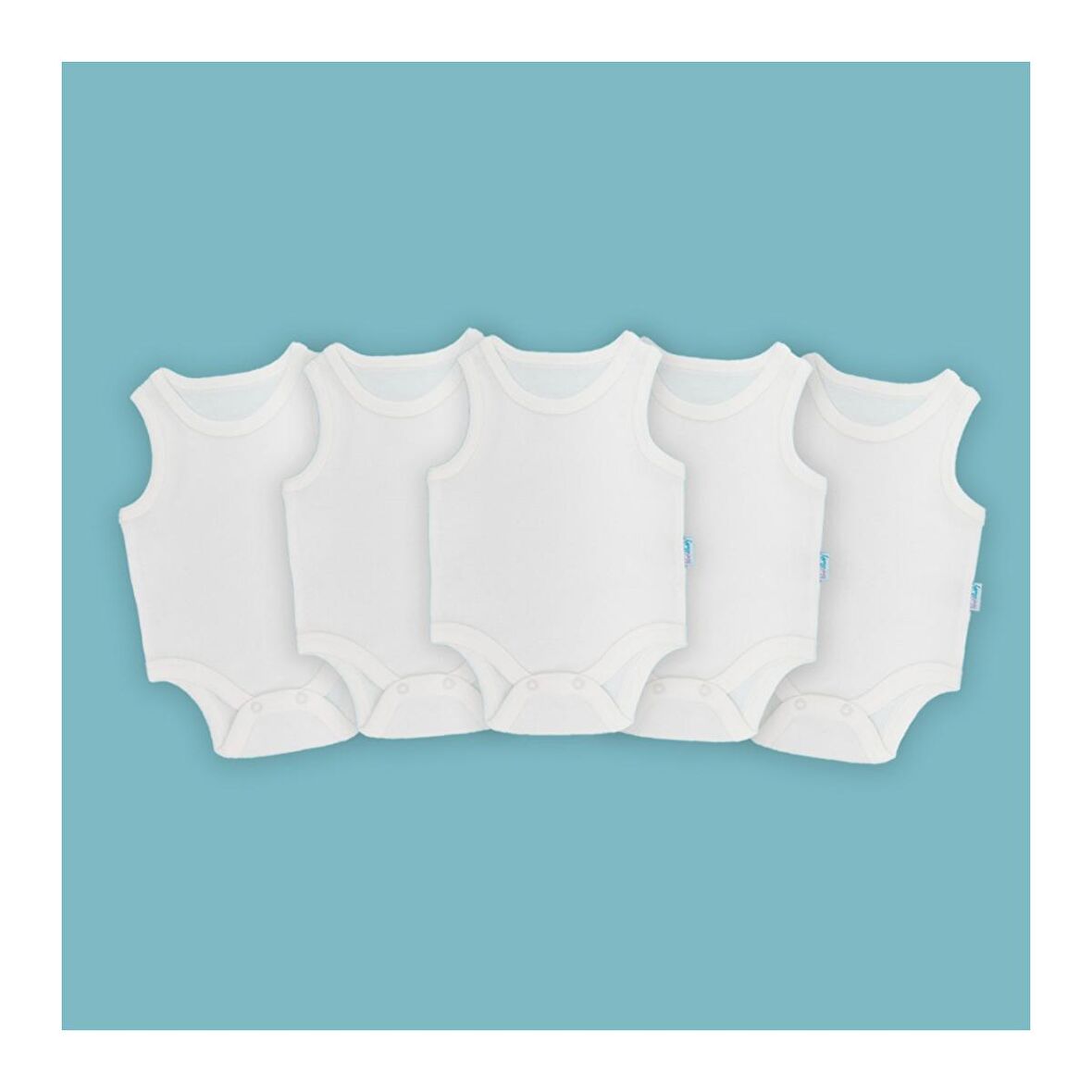 Novibaby 5'li Bebek Atlet Body Zıbın Çıtçıtlı Ekru 100% Pamuk Yenidoğan