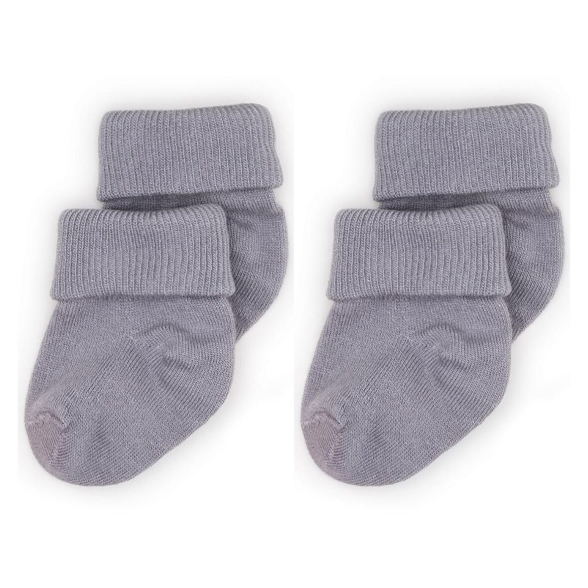 Novibaby 2'li Bambu Bebek Çorap I Cloud I 0-6 ay I Gri Yenidoğan Bebek Çorabı