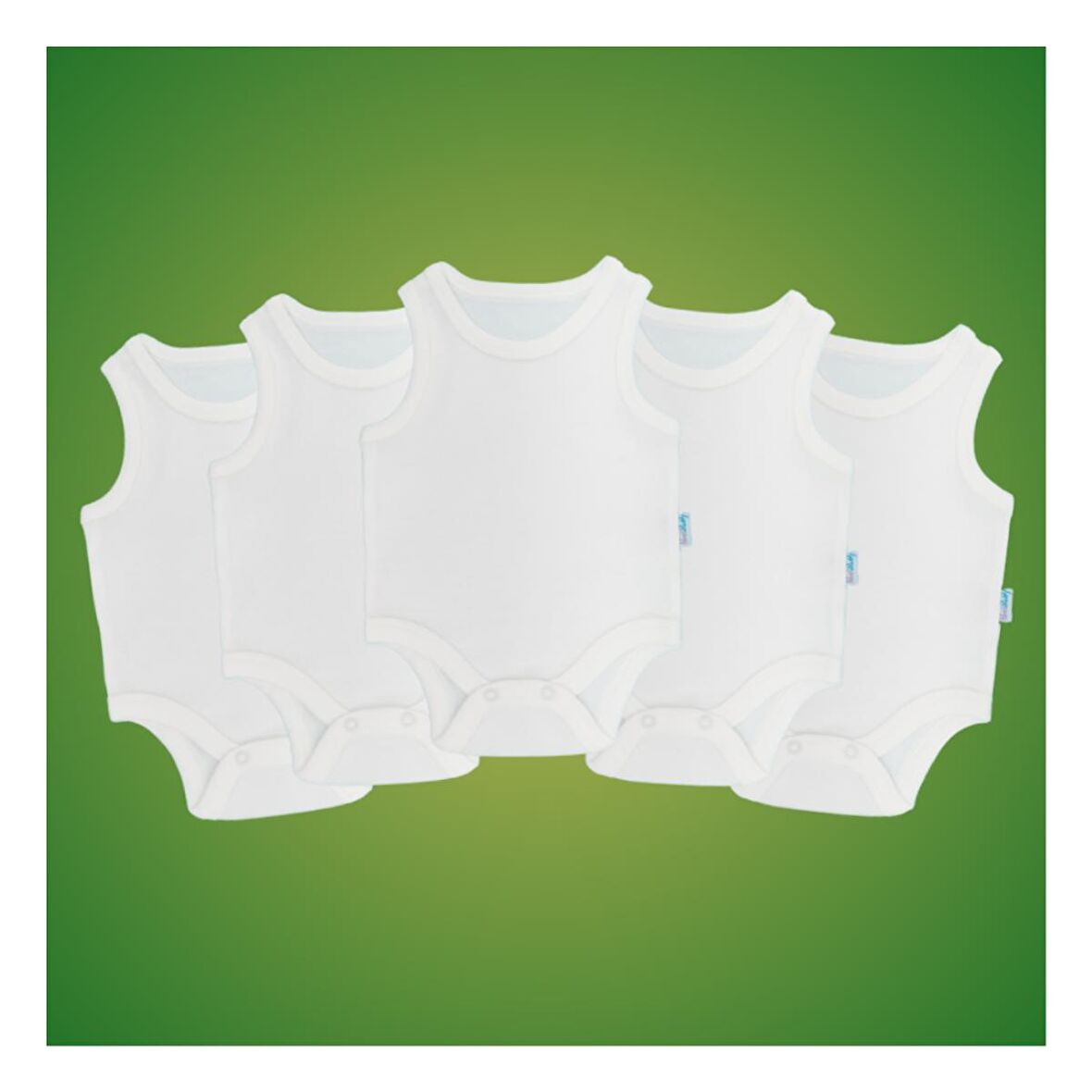 Novibaby 5'li 3-6 Ay Bebek Atlet Body Zıbın Beyaz Çıtçıtlı 100% Pamuk 