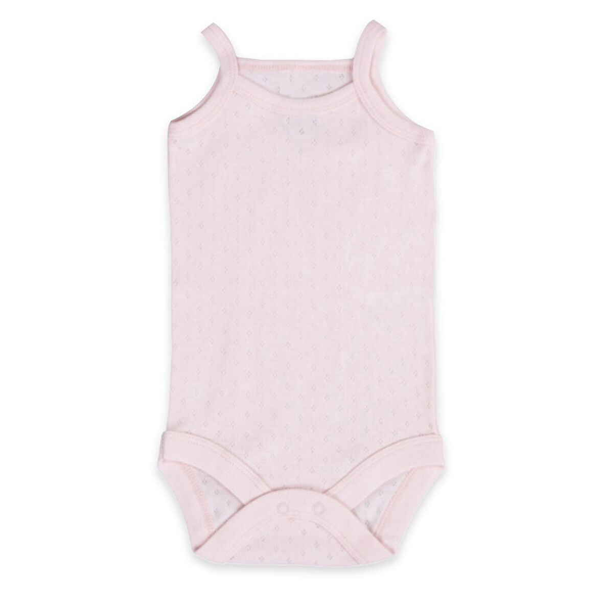 Novibaby 18-24 Ay Jakarlı İp Askılı Pembe Bebek Atlet Body Zıbın Çıtçıtlı 100% Pamuk 