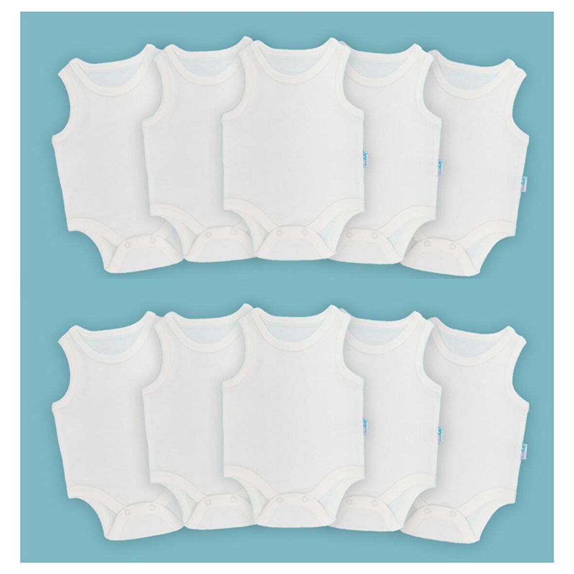 Novibaby 10'lu Bebek Atlet Body Zıbın Çıtçıtlı Ekru 100% Pamuk 3-6 Ay - Ekru Bebek Body Zıbın