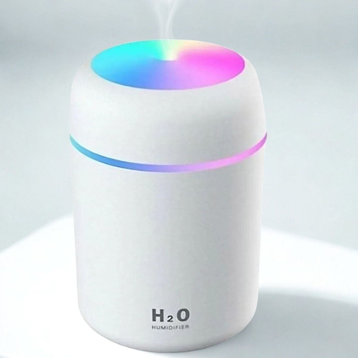 BUFFER® Usb Rengarenk Işıklı 300 ml Ulrasonik Hava Nemlendirici Buhar Makinesi Ve Hava Aroma Difüzör