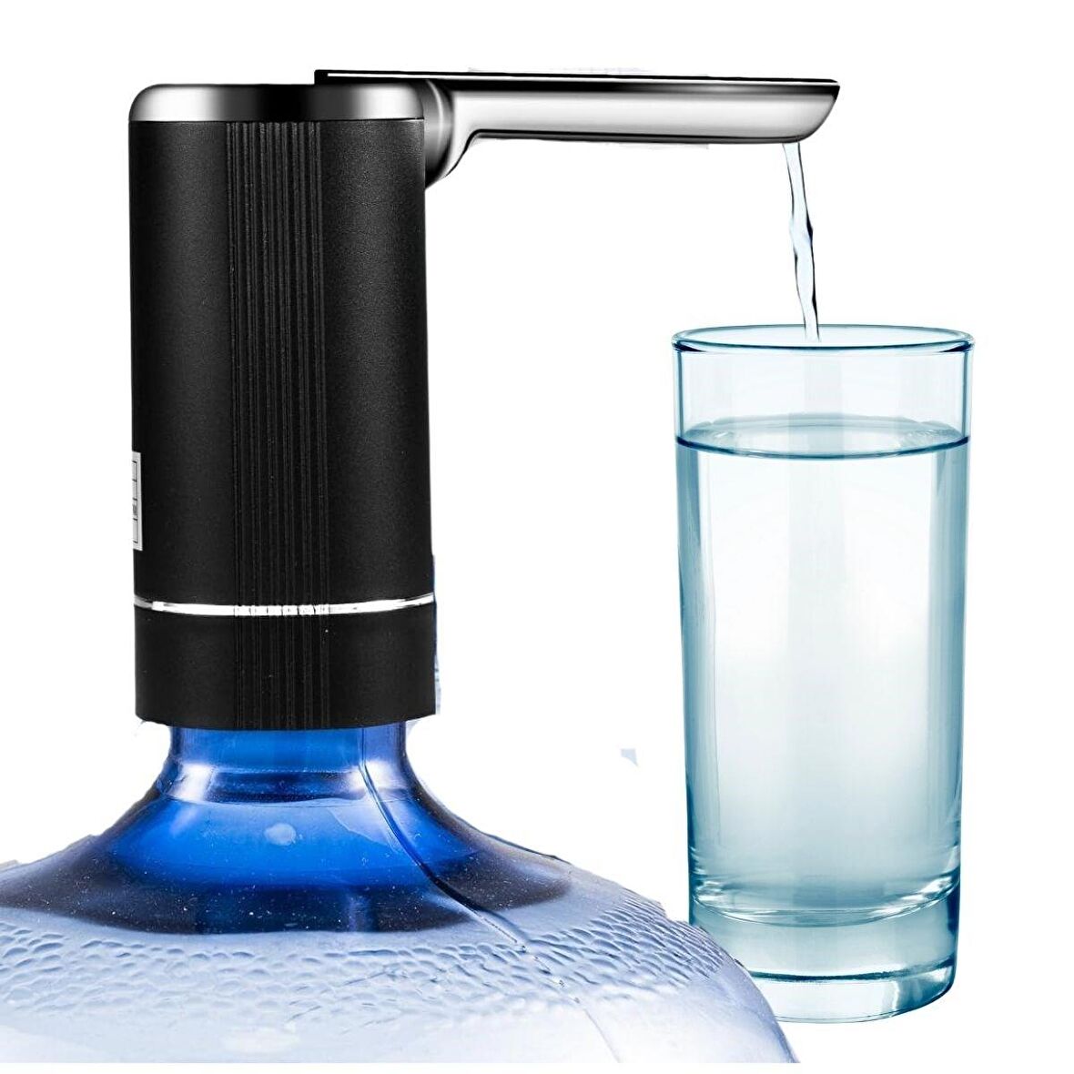 BUFFER® 40 ve 80 Saniyeye Ayarlanabilir Katlanır Otomatik Damacana Pompası Siyah