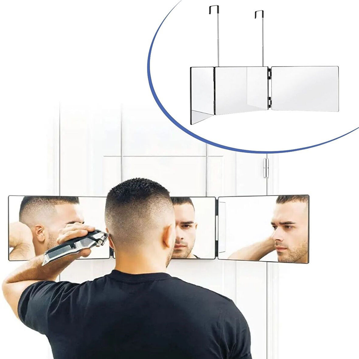 Buffer® Asılabilen Yüksekliği Ayarlanabilen 3 Farklı Açıda Açısal Tıraş Makyaj Aynası