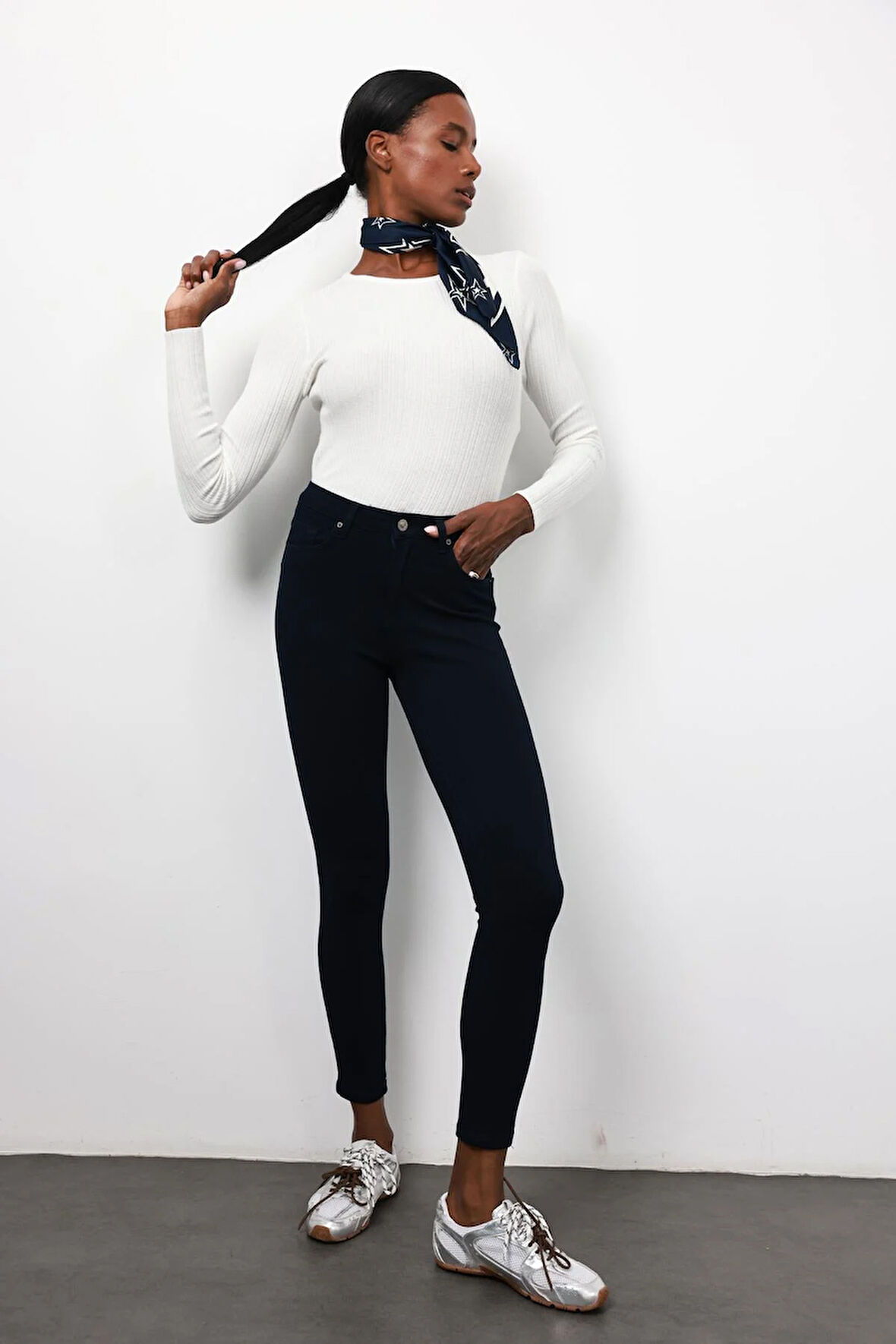 Lacivert İthal Full Likra Toparlayan Skinny Jean 7277