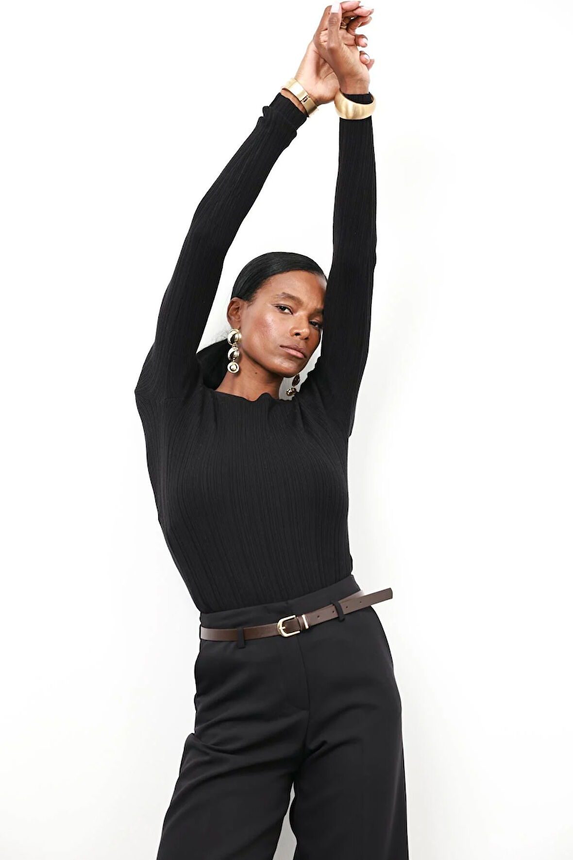 Siyah Fitilli Basic Triko 231164