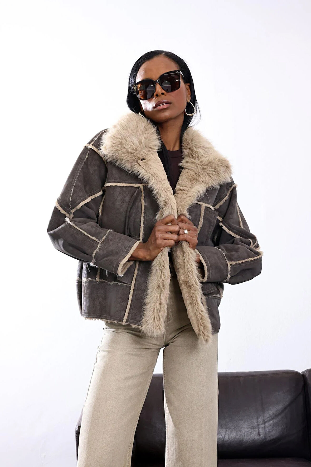 Vizon İçi Kürklü Nubuk Mont D99867