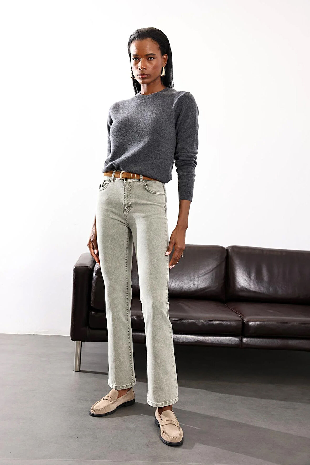 Gri Bootcut Flare Jean 7946