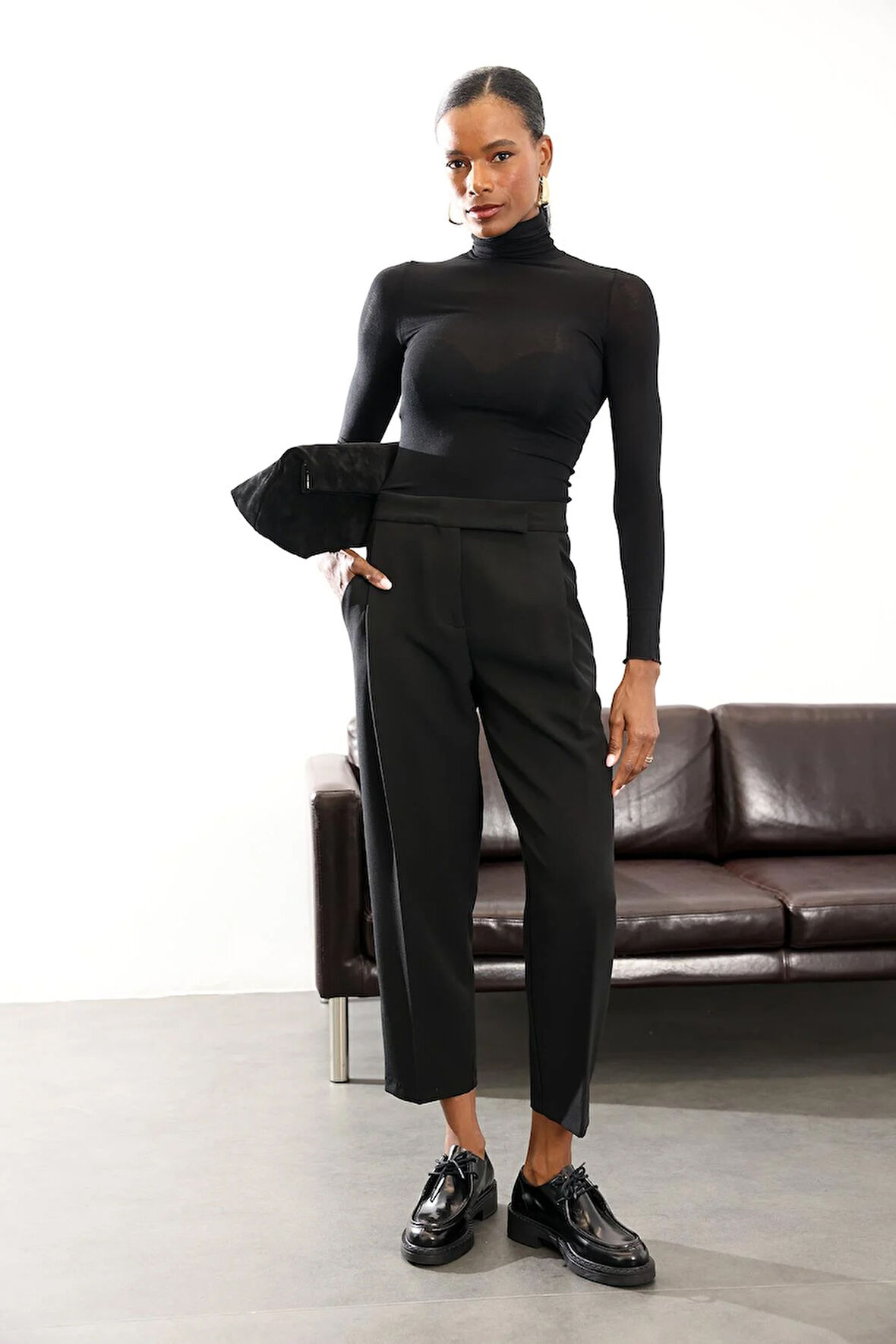 Siyah Agraflı Klasik Pantolon 1031