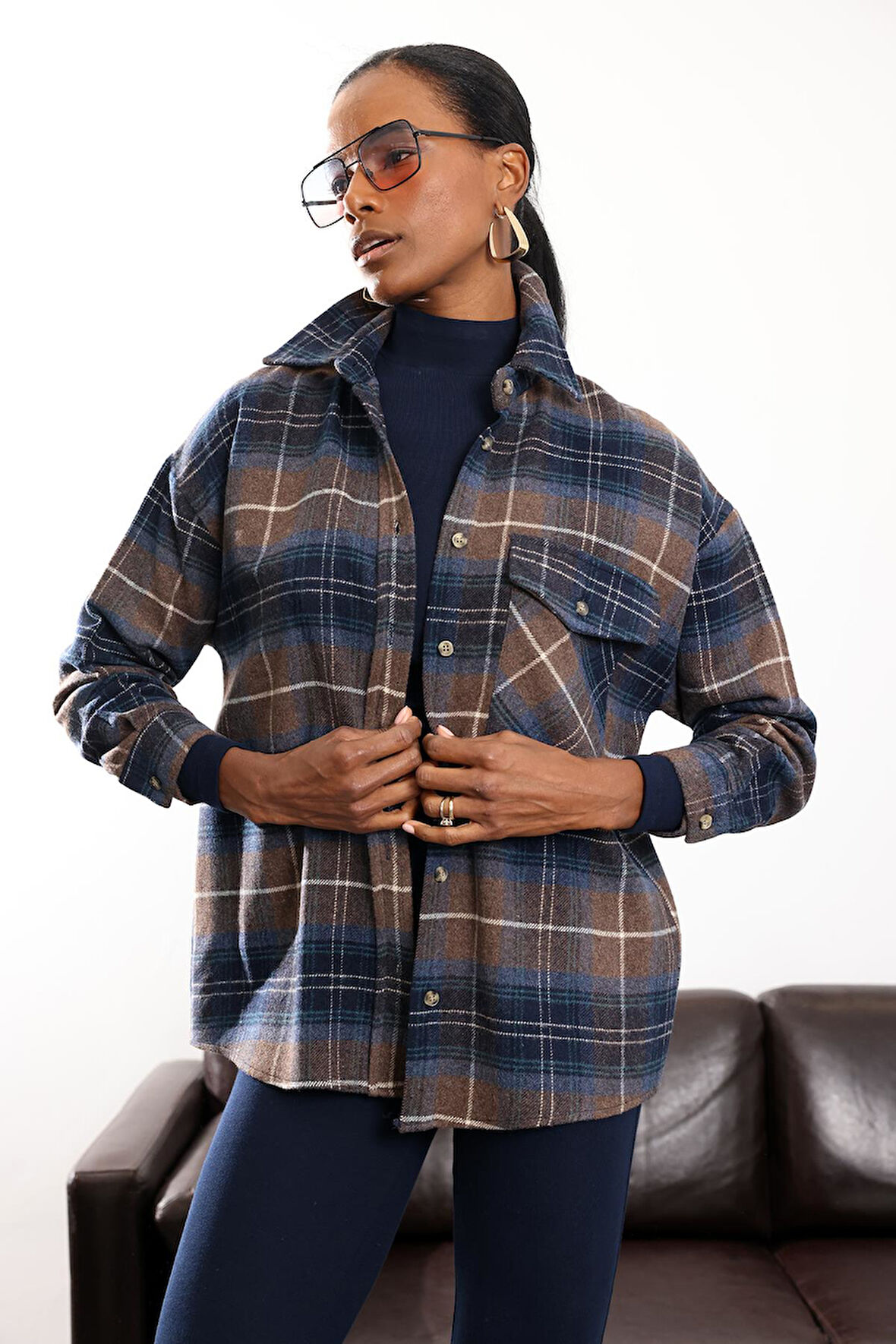 Lacivert Oduncu Gömlek 7473