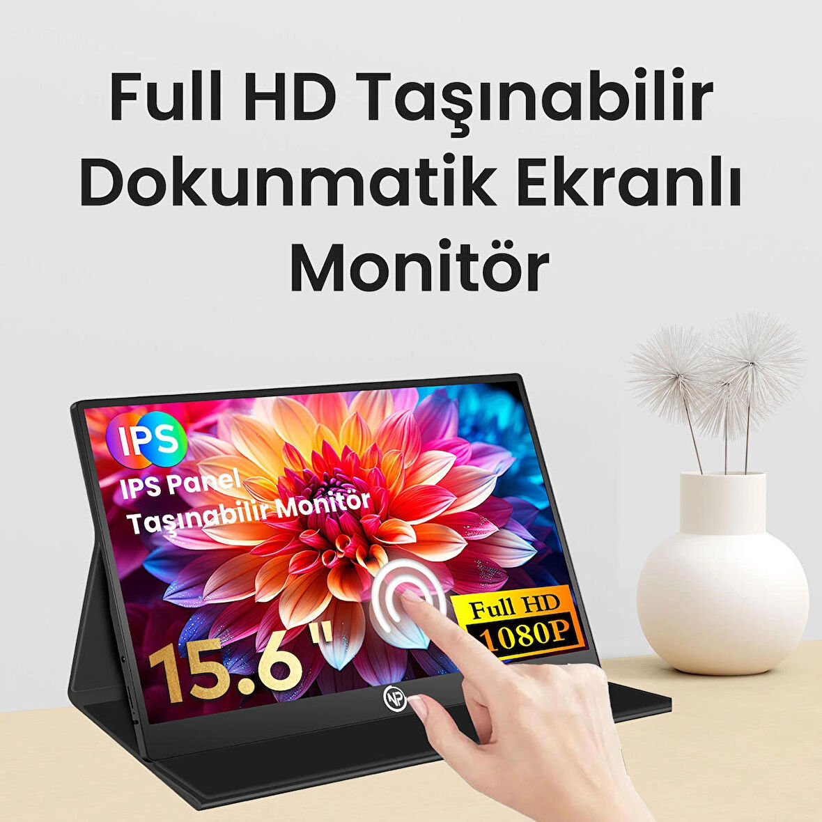 NPO NPM6T 15.6" IPS FHD 5ms 60Hz Type-C Telefon&Oyun Konsolu Uyumlu Dokunmatik Taşınabilir Monitör