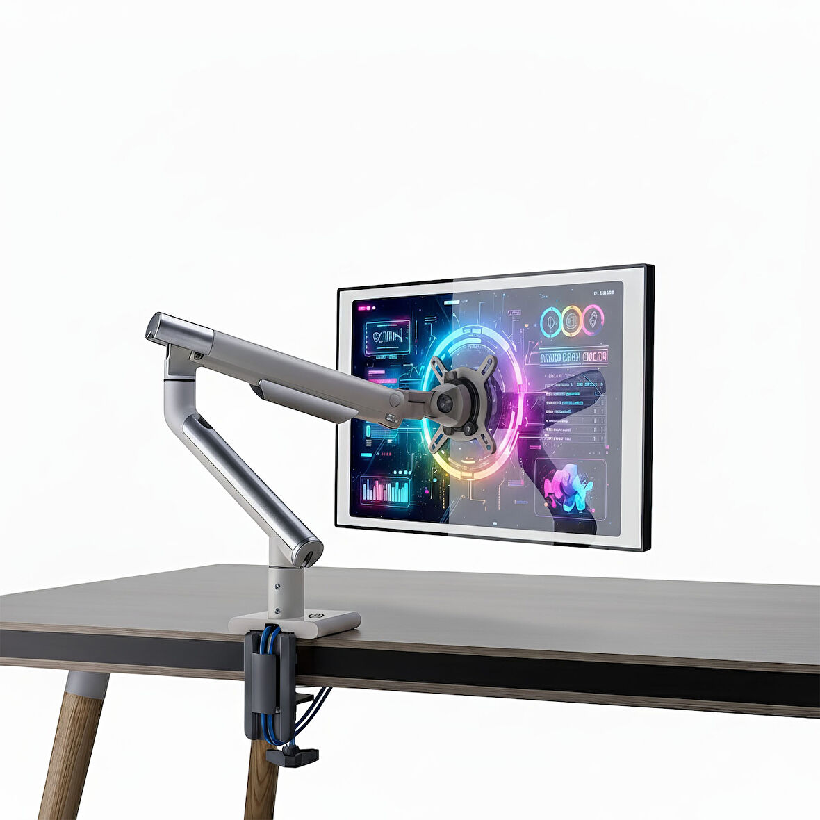 NPO STD49012UW Elysium 17"-32" Ultra Slim Alüminyum 2xUSB Amortisörlü VESA Tekli Monitör Tutucu