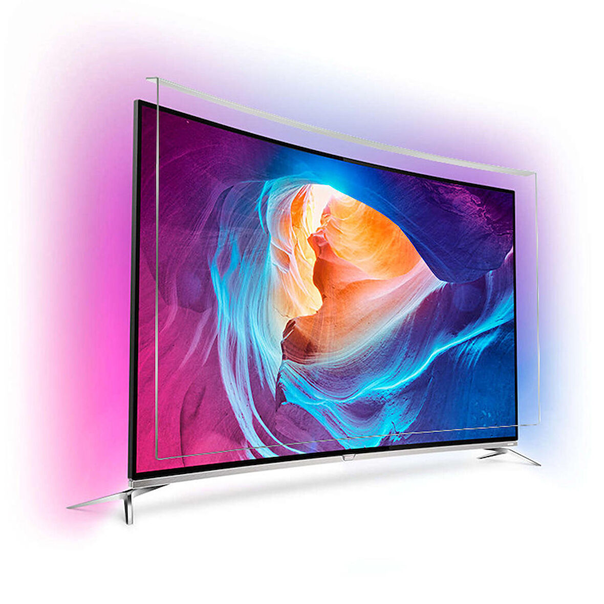 Bestomark Kristalize Panel Samsung 49MU7350 Tv Ekran Koruyucu Curved Ekran