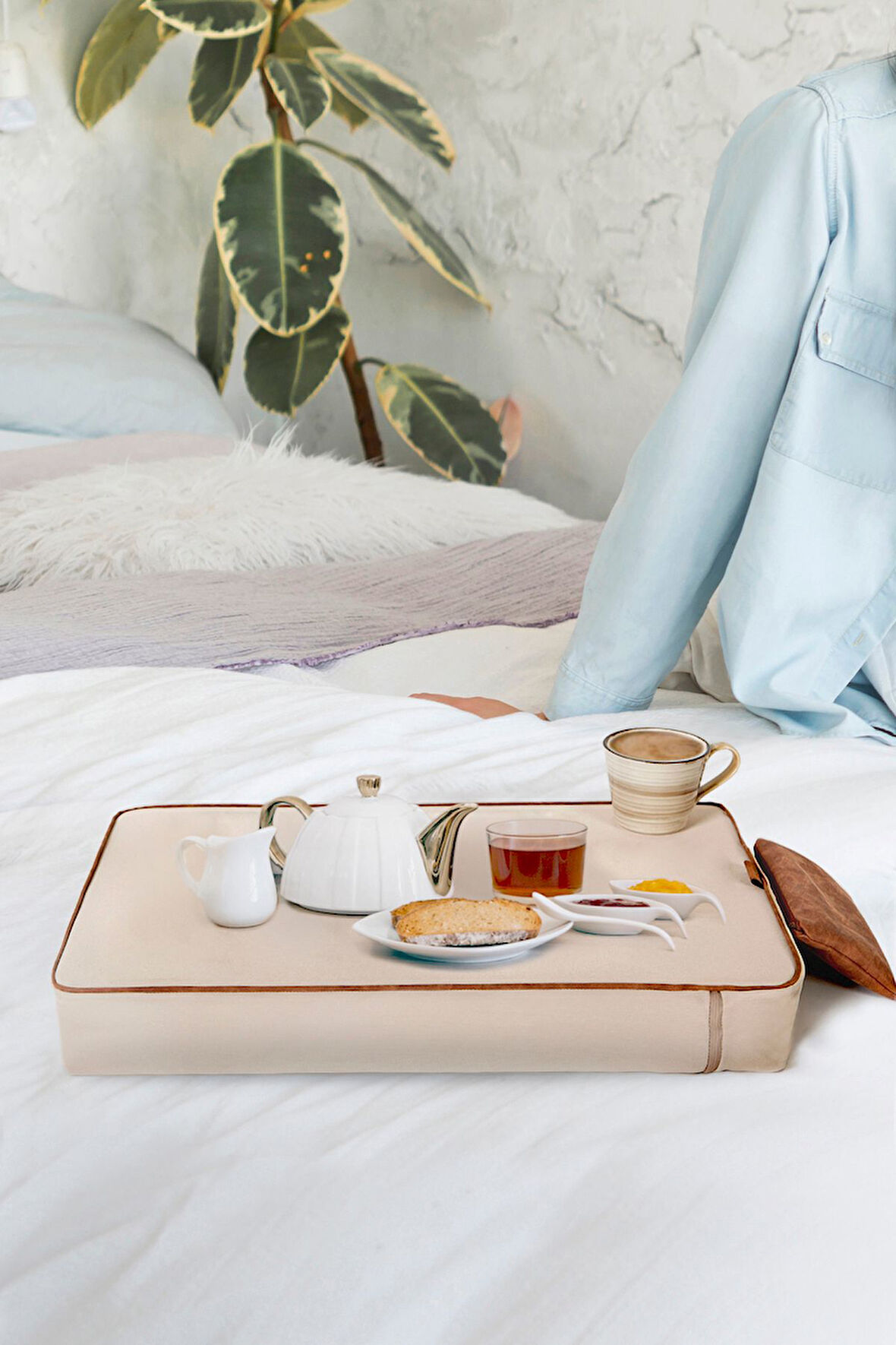 Dizüstü Bilgisayar Sehpası Ped/Yastık Bej