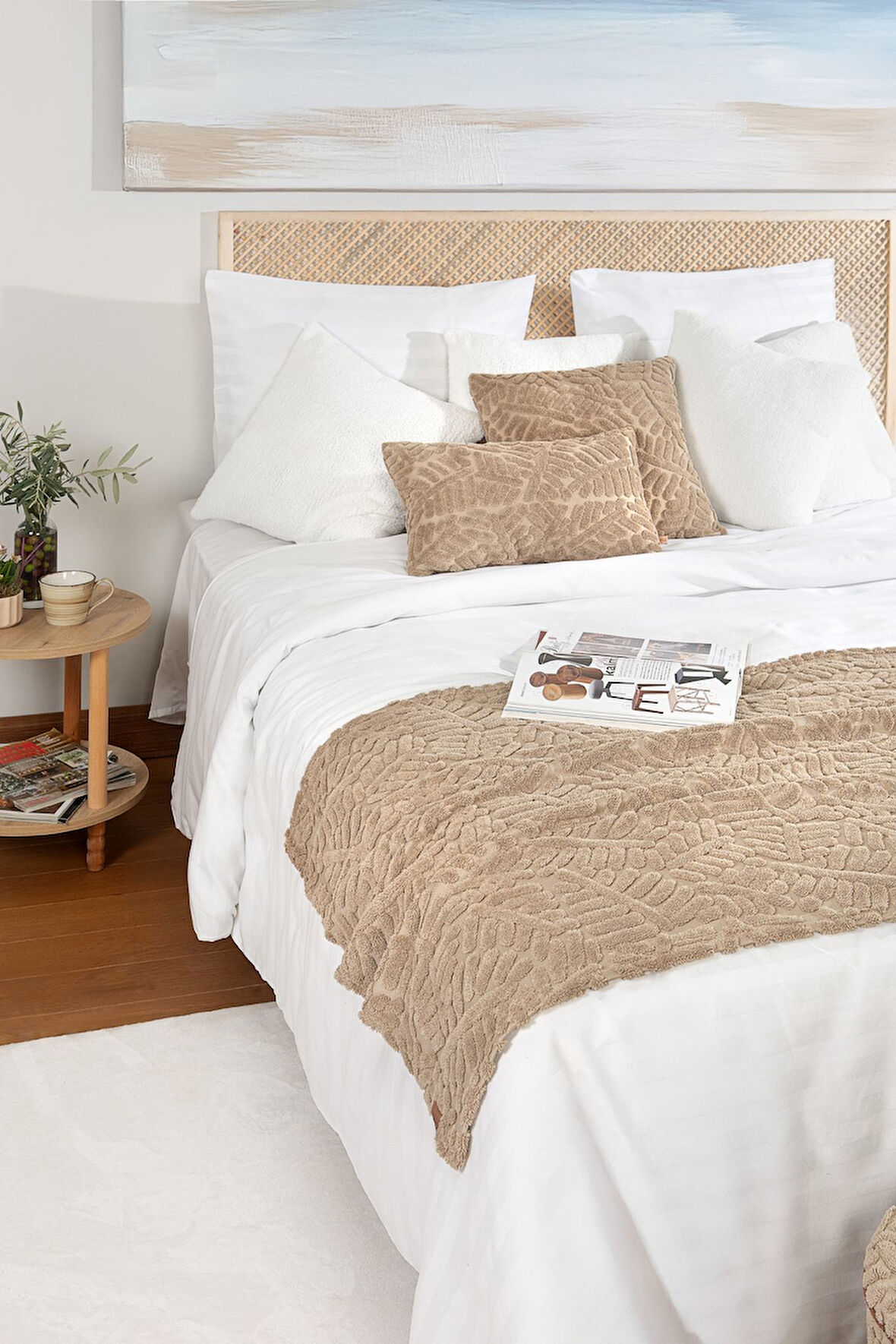 Jakarlı Yatak Runner Set Forest Natural