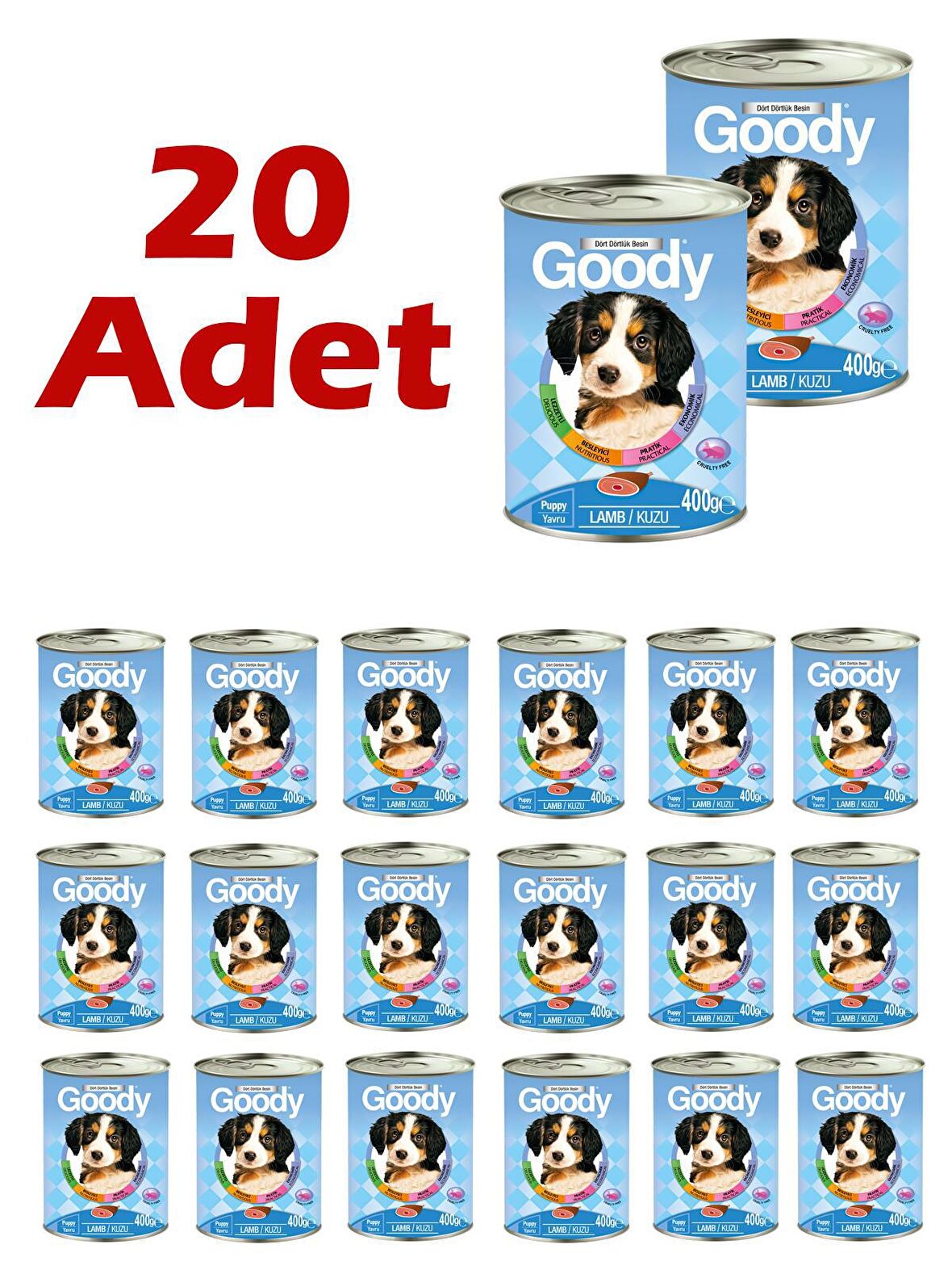 Goody Kuzu Etli Yavru Köpek Konservesi 400 Gr 20 Adet