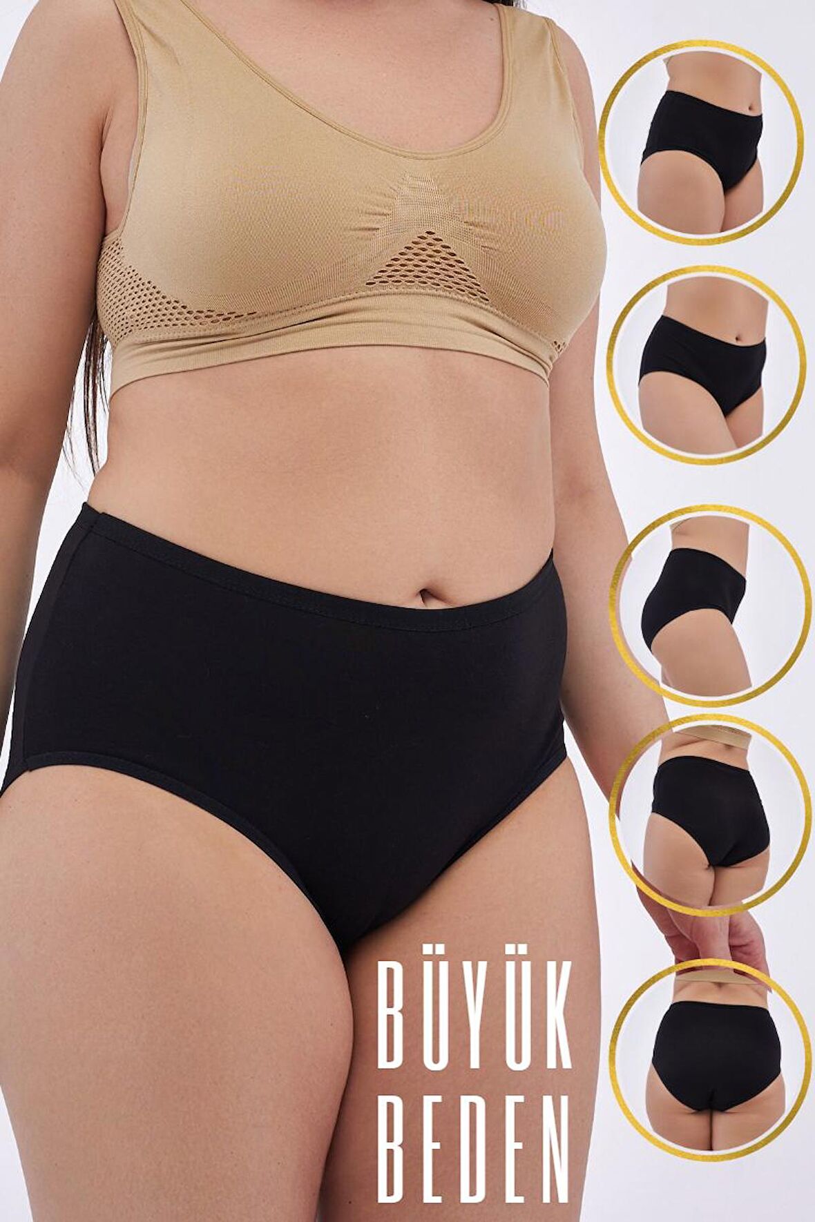 Kadın Extra Battal Külot - 5 Adet Siyah (8XL, 9XL, 10XL)