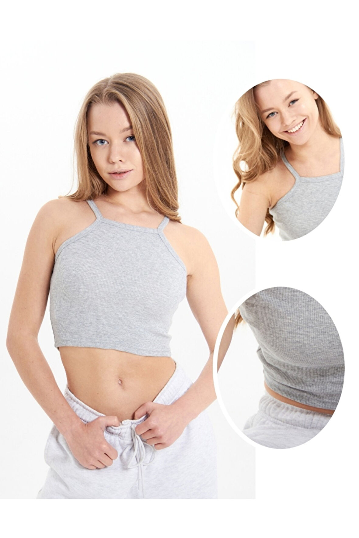 ALYA UNDERWEAR Kaşkorse Dar Yaka Askılı Crop