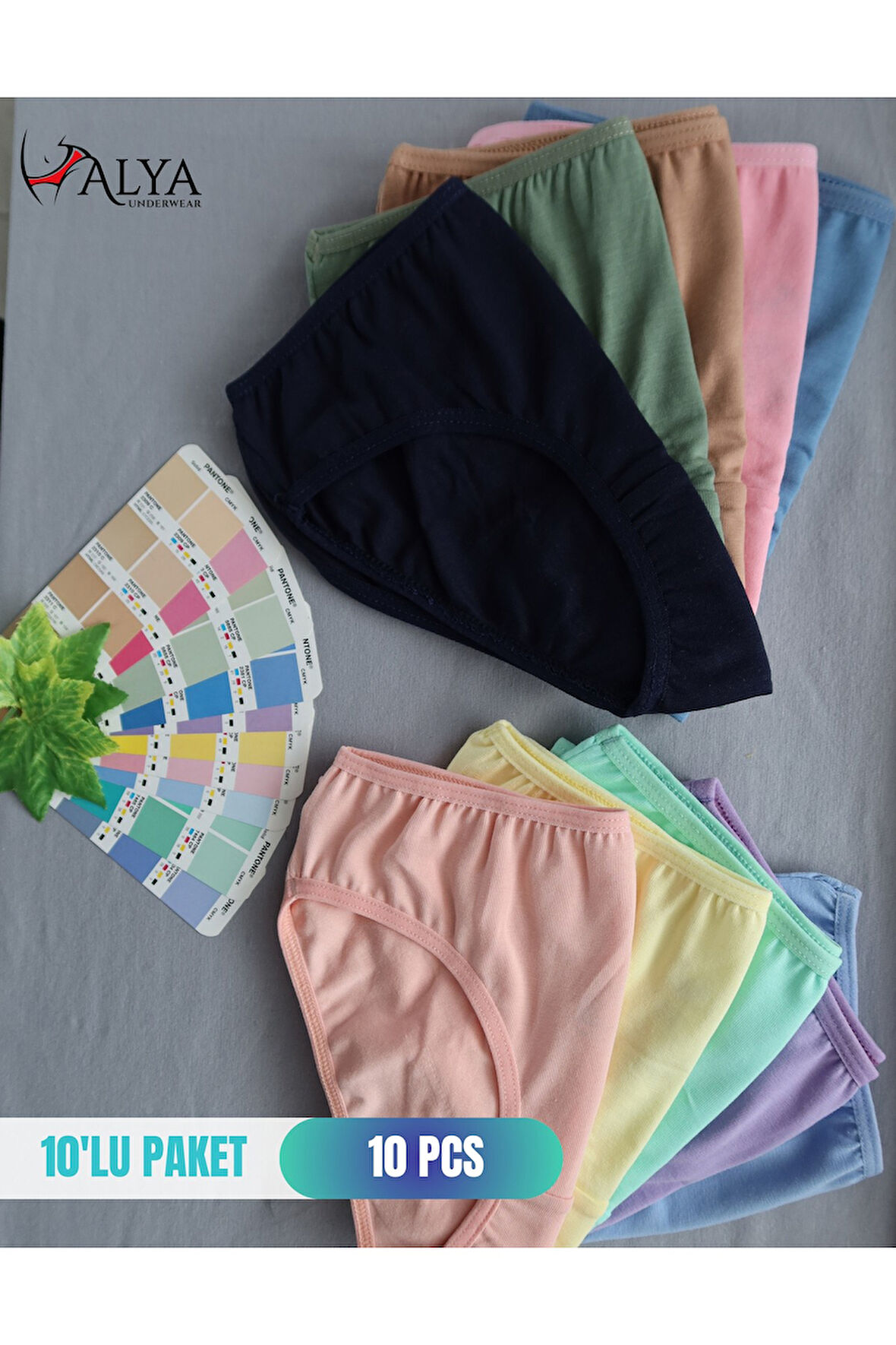 ALYA UNDERWEAR Kız Çocuk Kalpli Dokuma Lastik Pamuklu Kumaş Slip Külot 5'li Paket ( 5 Adet Beyaz)